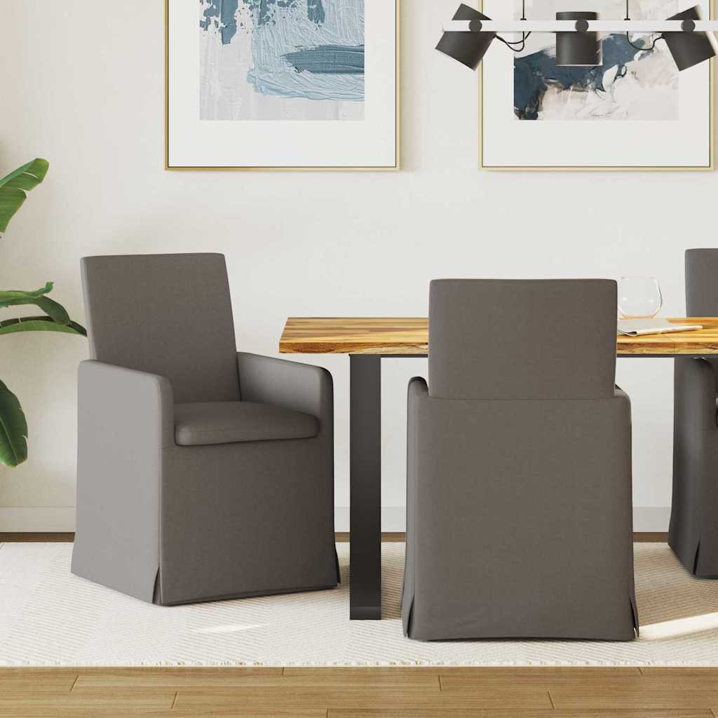 Chaises de salle à manger 2 pcs Gris clair 57 x 67 x 95 cm Lin - XIOS