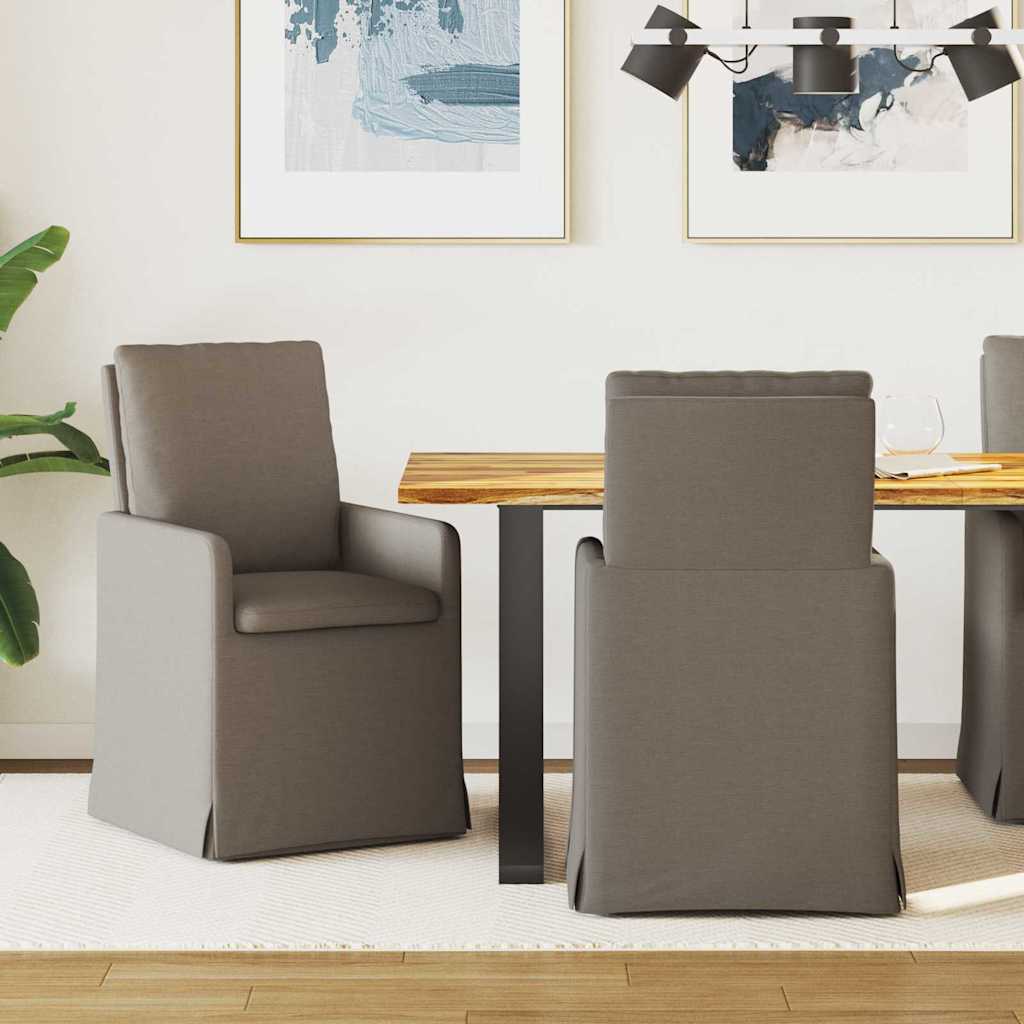 Chaises de salle à manger 2 pcs Gris clair 57 x 67 x 98 cm Lin - XIOS