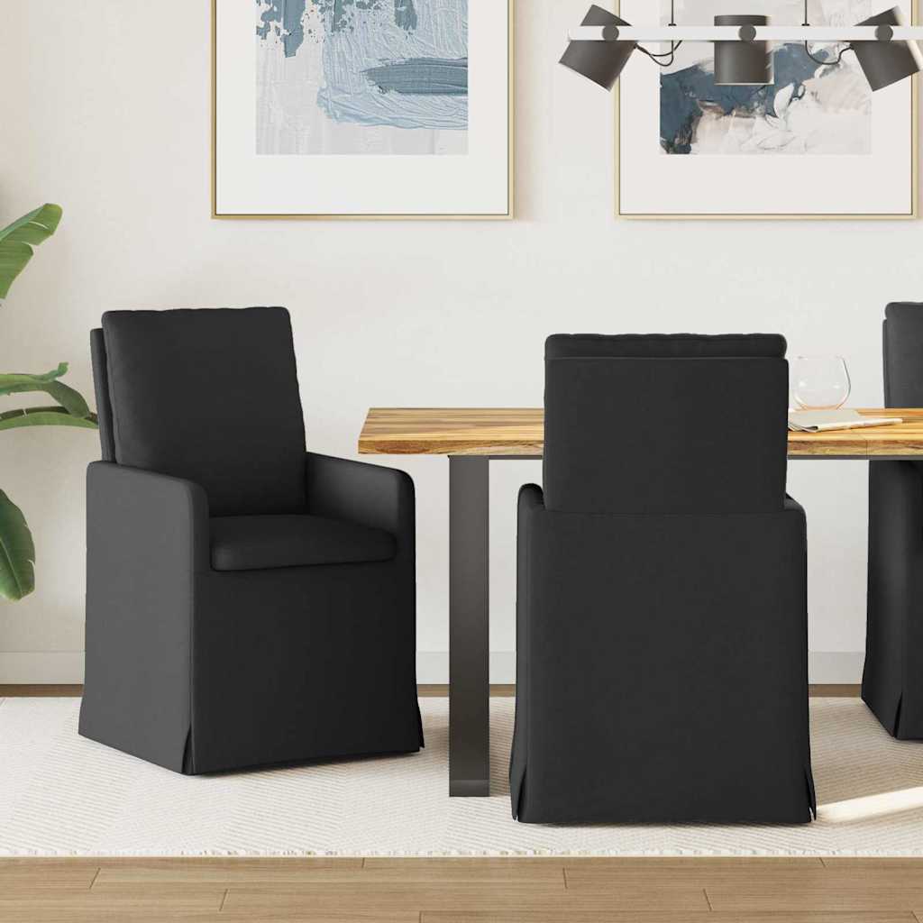 Chaises de salle à manger 2 pcs Noir 57 x 67 x 98 cm tissu - XIOS