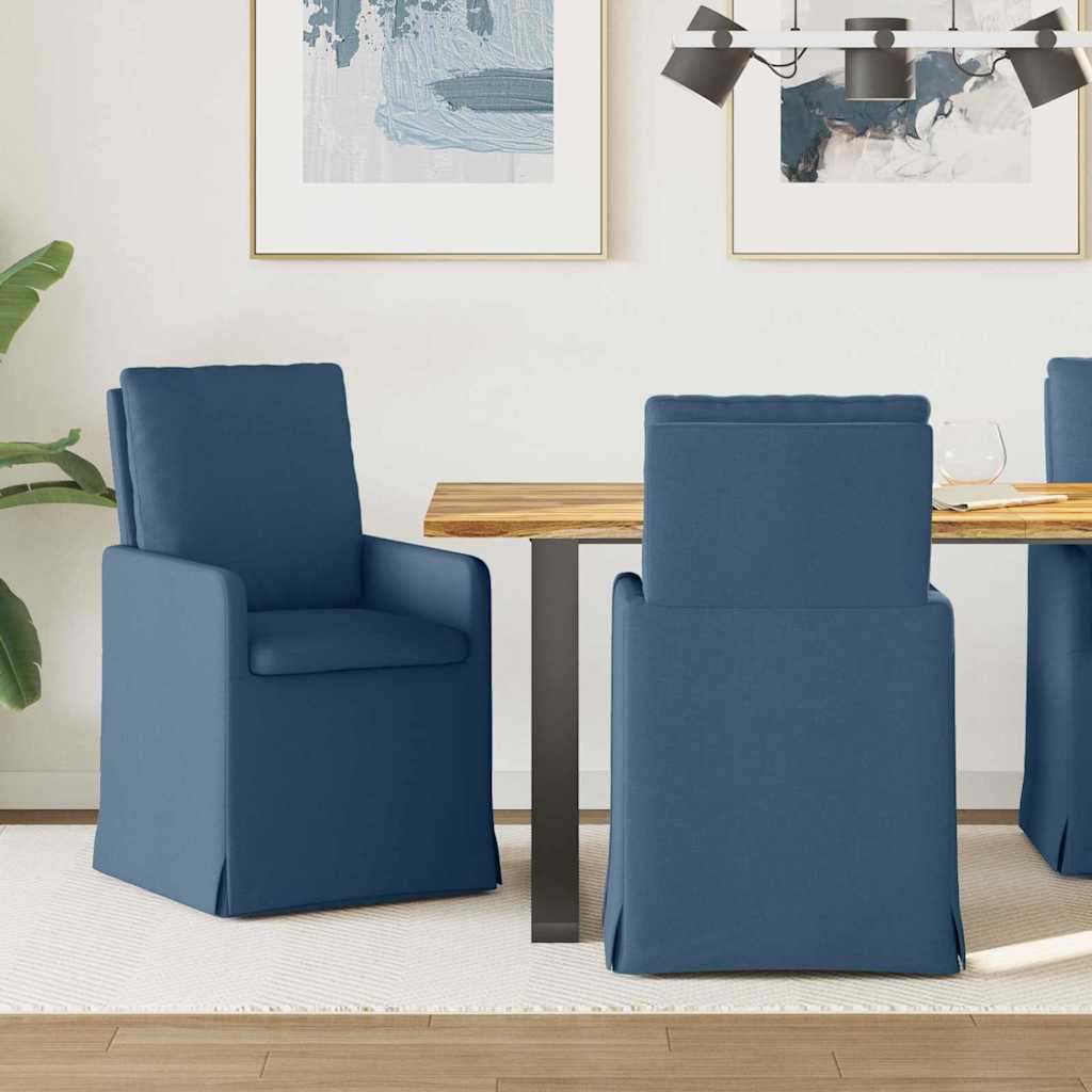 Chaises de salle à manger 2 pcs Bleu 57 x 67 x 98 cm tissu - XIOS