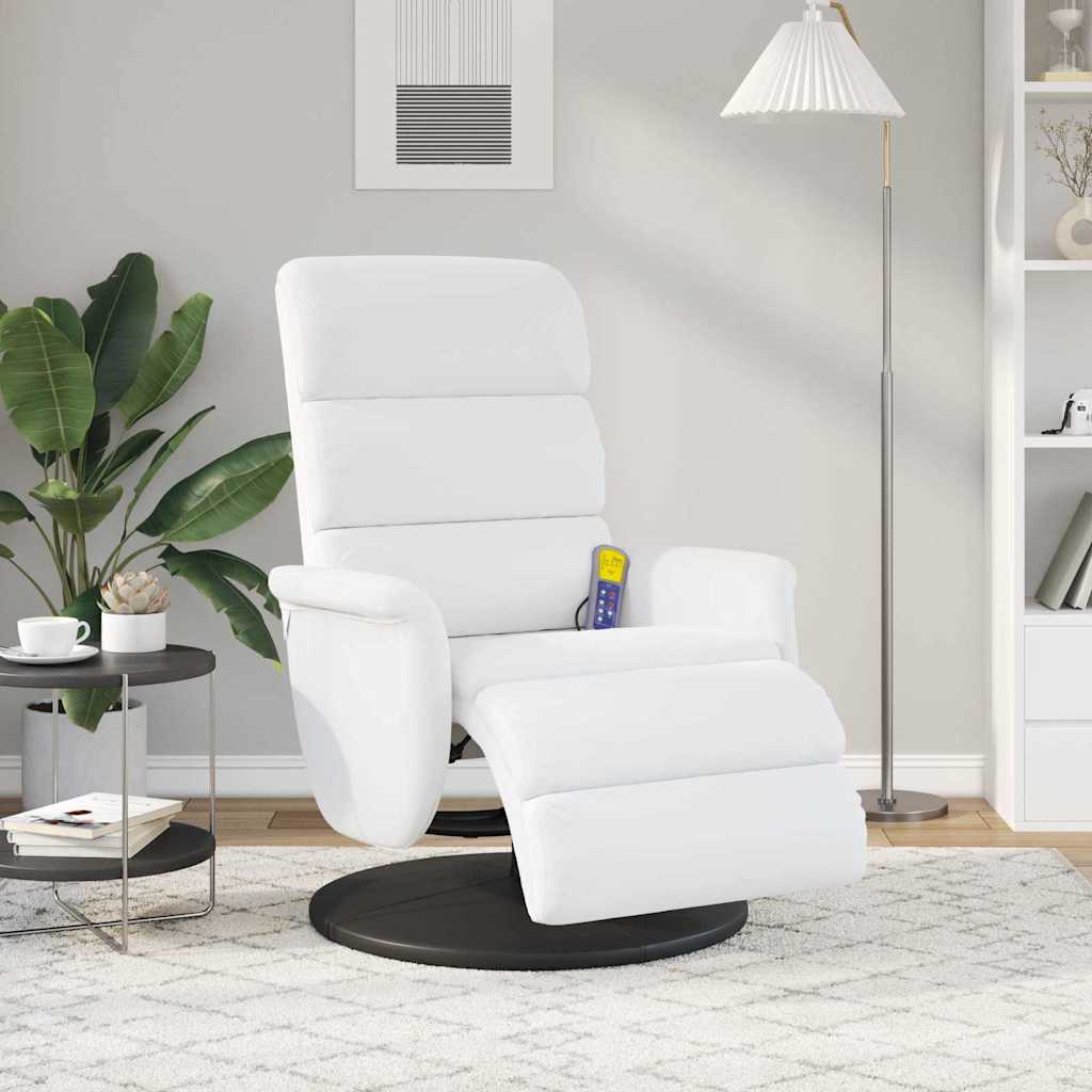 Fauteuil de massage inclinable Blanc 71 x 98 x 106 cm Faux cuir - XIOS