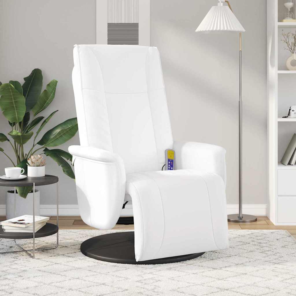 Fauteuil de massage pivotant Blanc 71 x 90 x 105 cm Simili cuir - XIOS