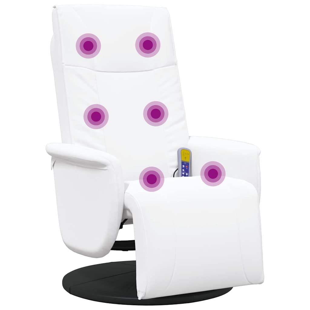 Fauteuil de massage pivotant Blanc 71 x 90 x 105 cm Simili cuir