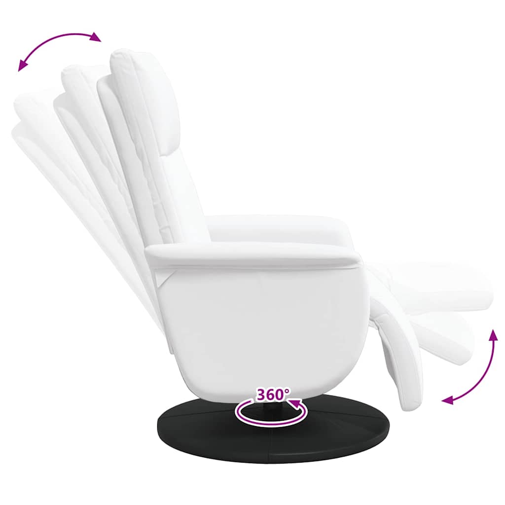Fauteuil de massage inclinable Blanc Simili cuir