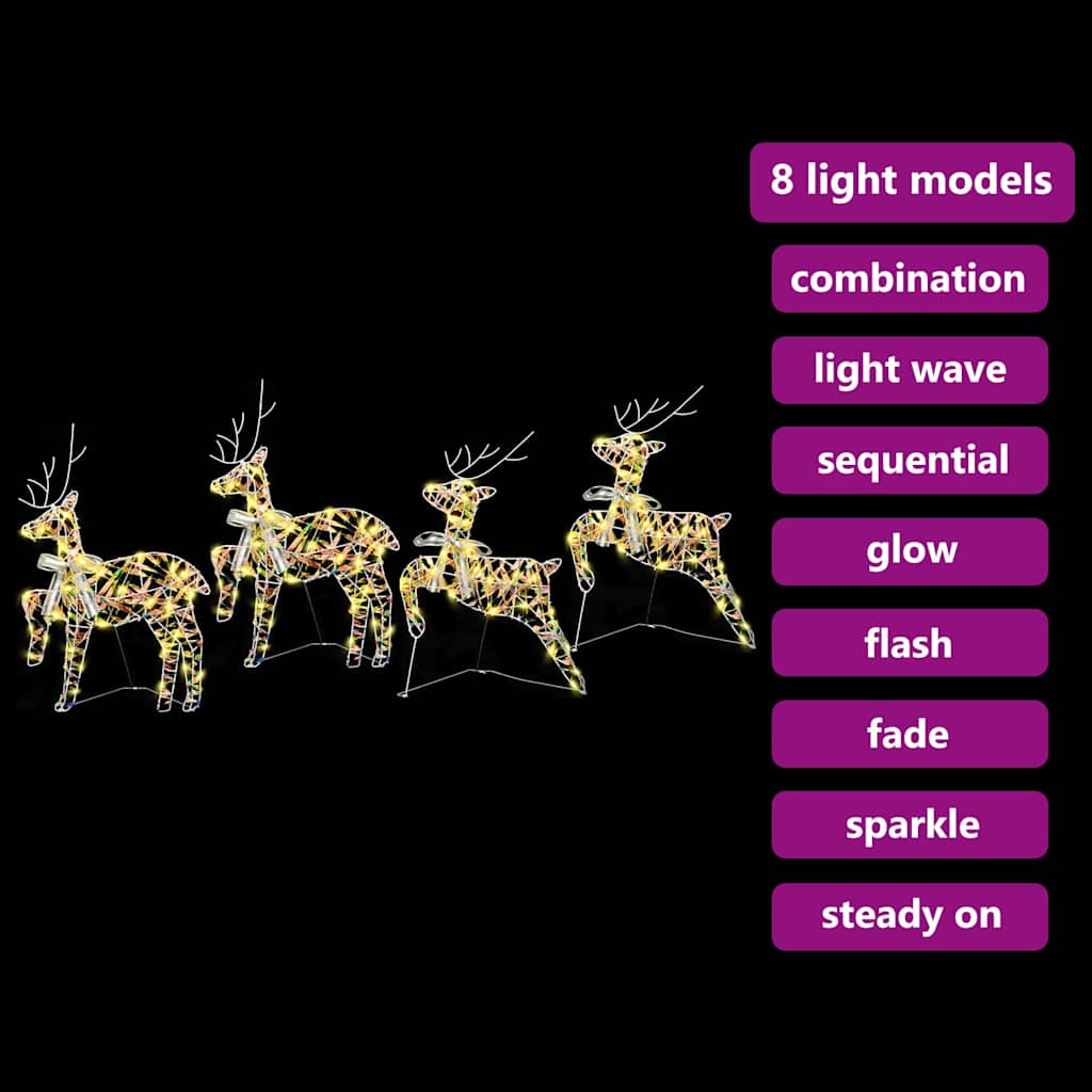 Rennes LED avec 80 LED 4 pcs Multicouleur PET - XIOS