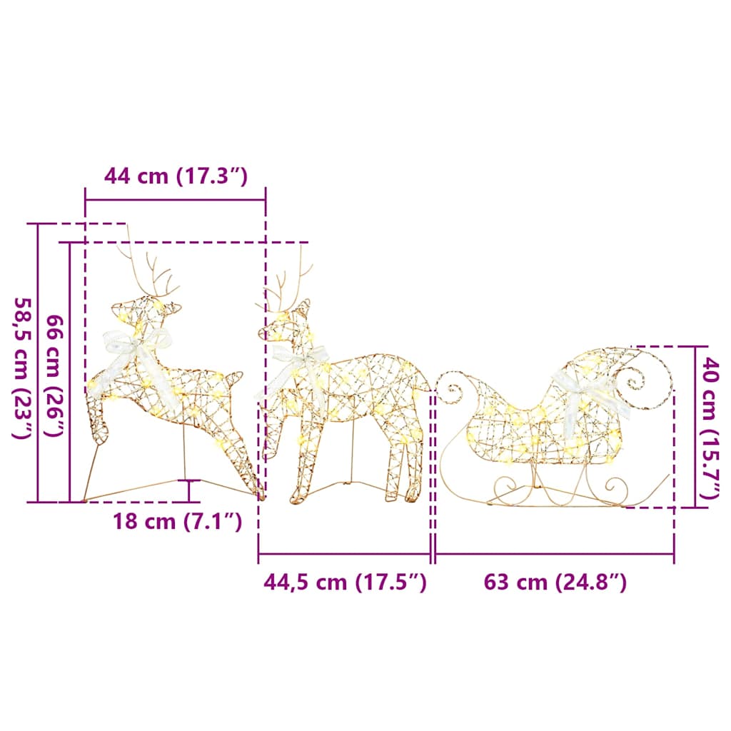 Rennes LED avec 40 LED 5 pcs Doré PET - XIOS