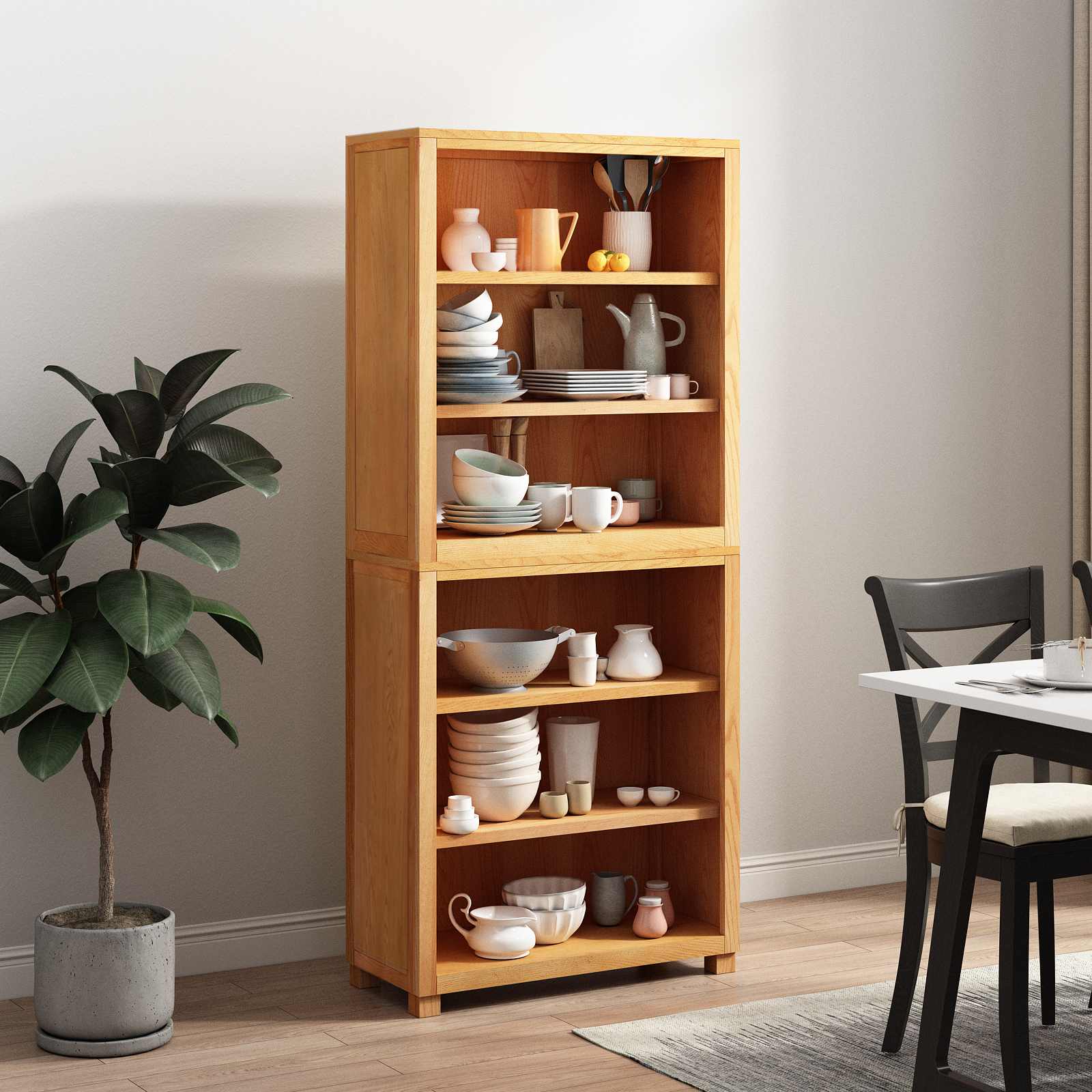 Ensemble de meubles de rangement 2 pc Naturel 80 x 35 x 185 cm - XIOS