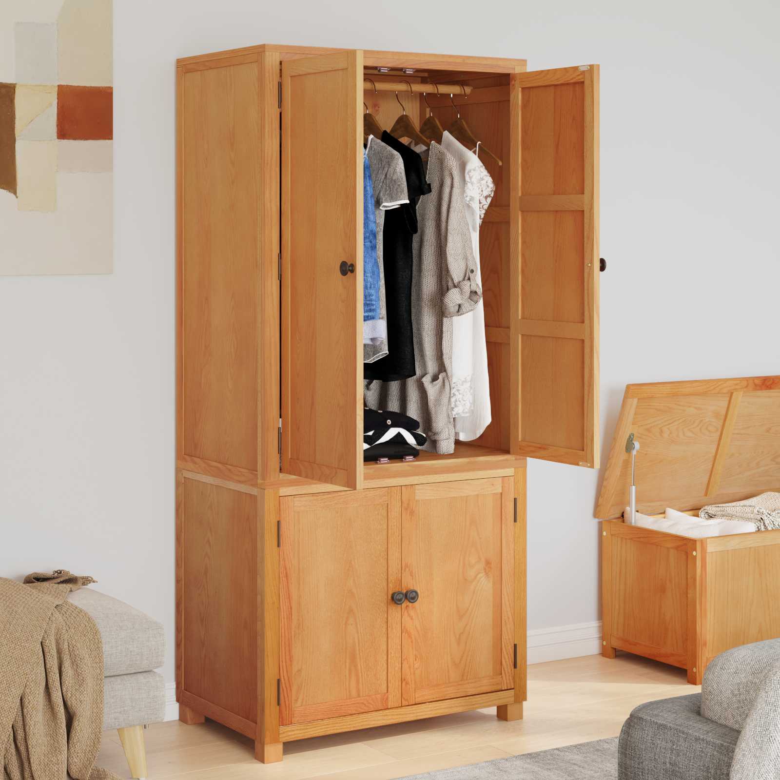 Ensemble de meubles de rangement avec stockage 2 pc Marron - XIOS