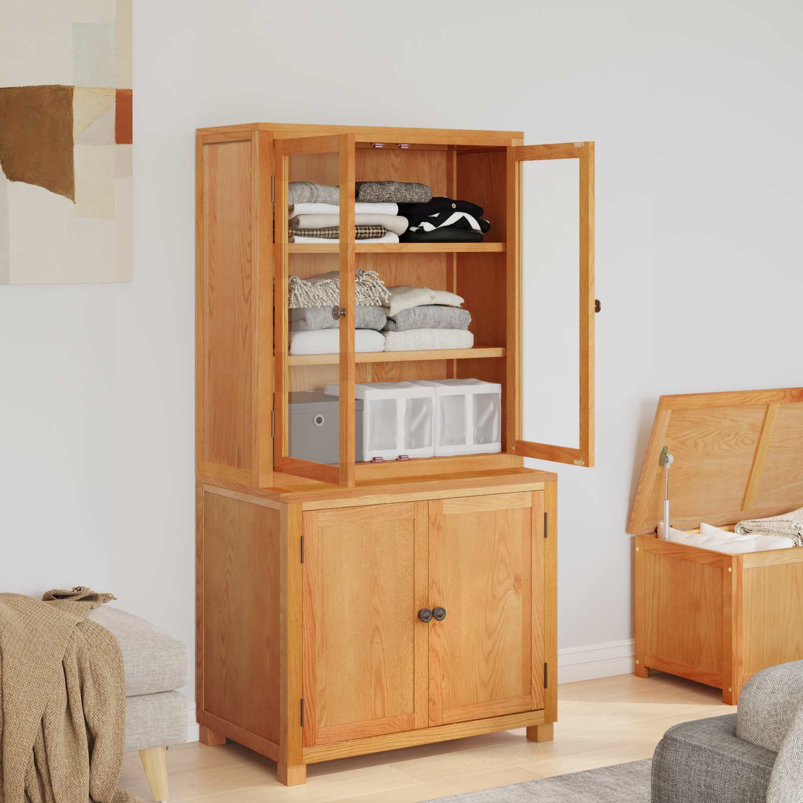 Ensemble de meubles de rangement avec stockage 2 pc Marron - XIOS