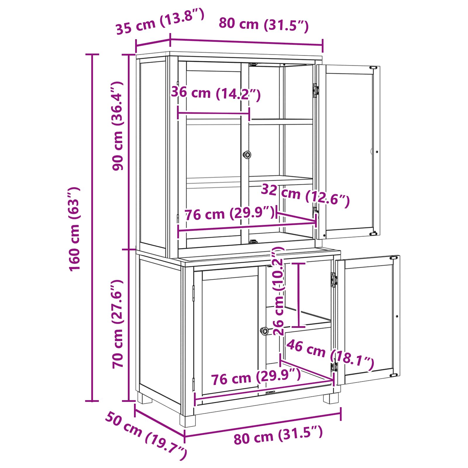 Ensemble de meubles de rangement avec stockage 2 pc Marron - XIOS