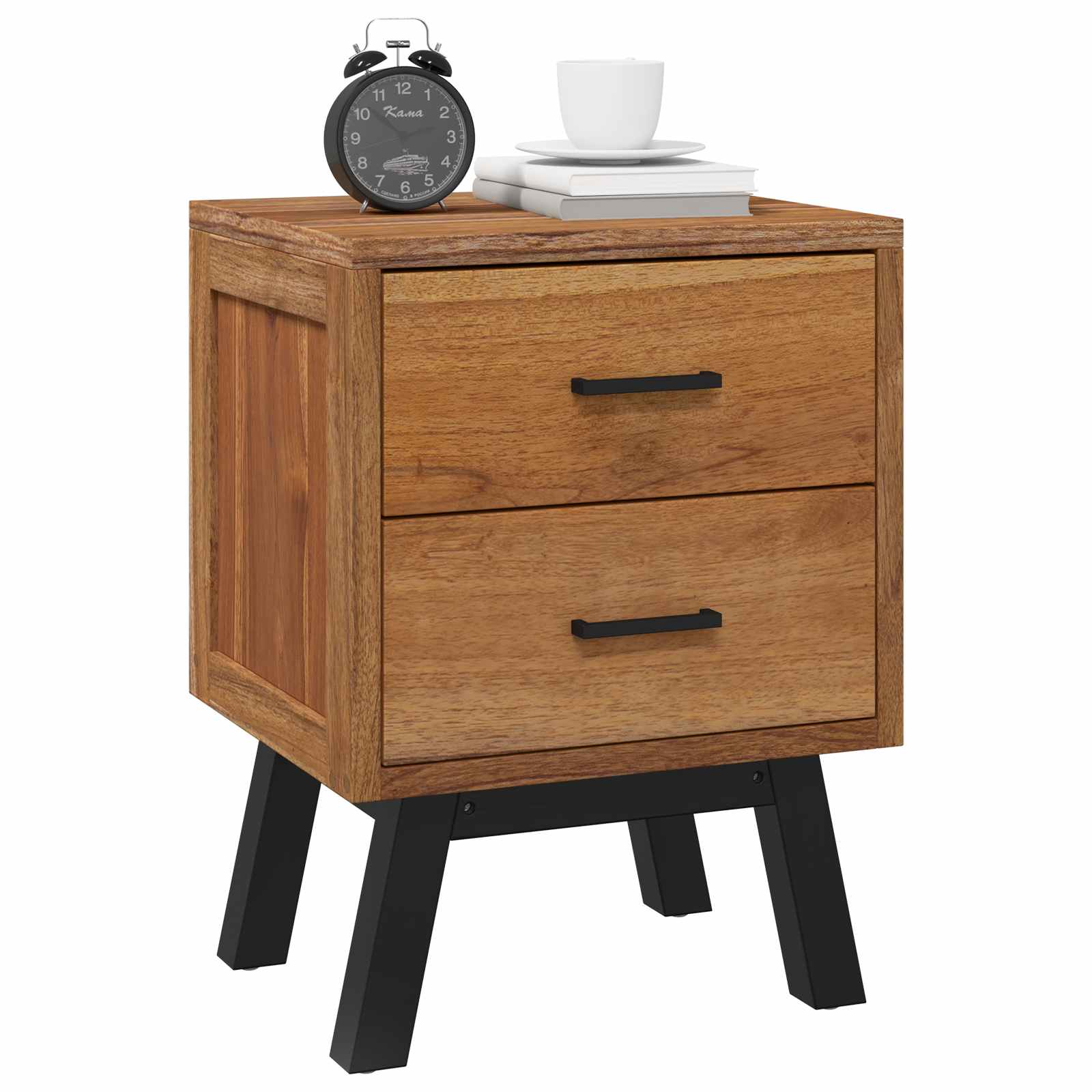 Table de chevet Naturel 40 x 35 x 55 cm Bois de teck massif - XIOS