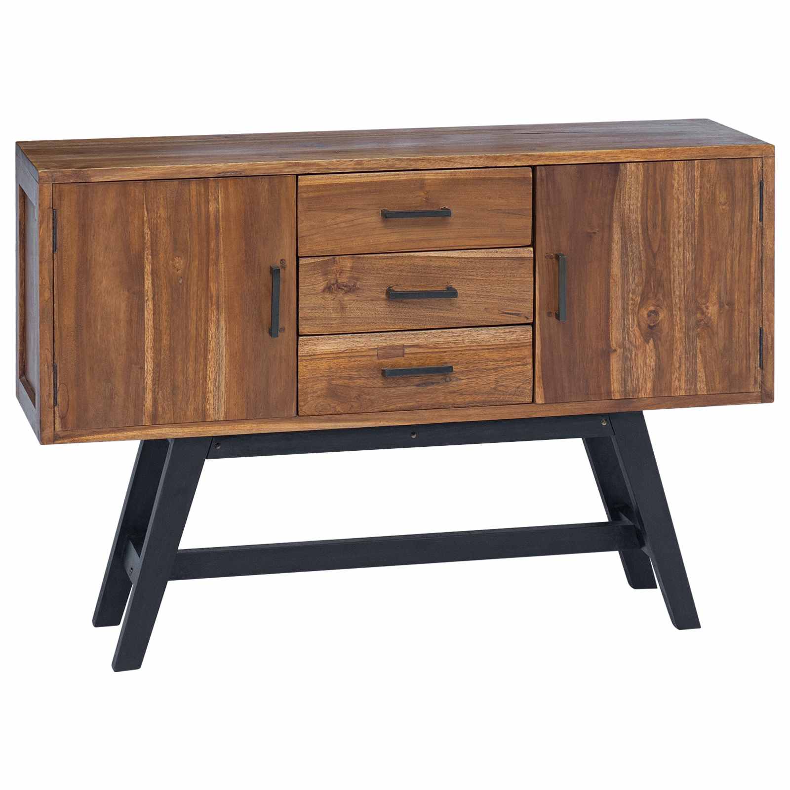 Meuble TV 110 x 30 x 75 cm Naturel Bois de teck massif
