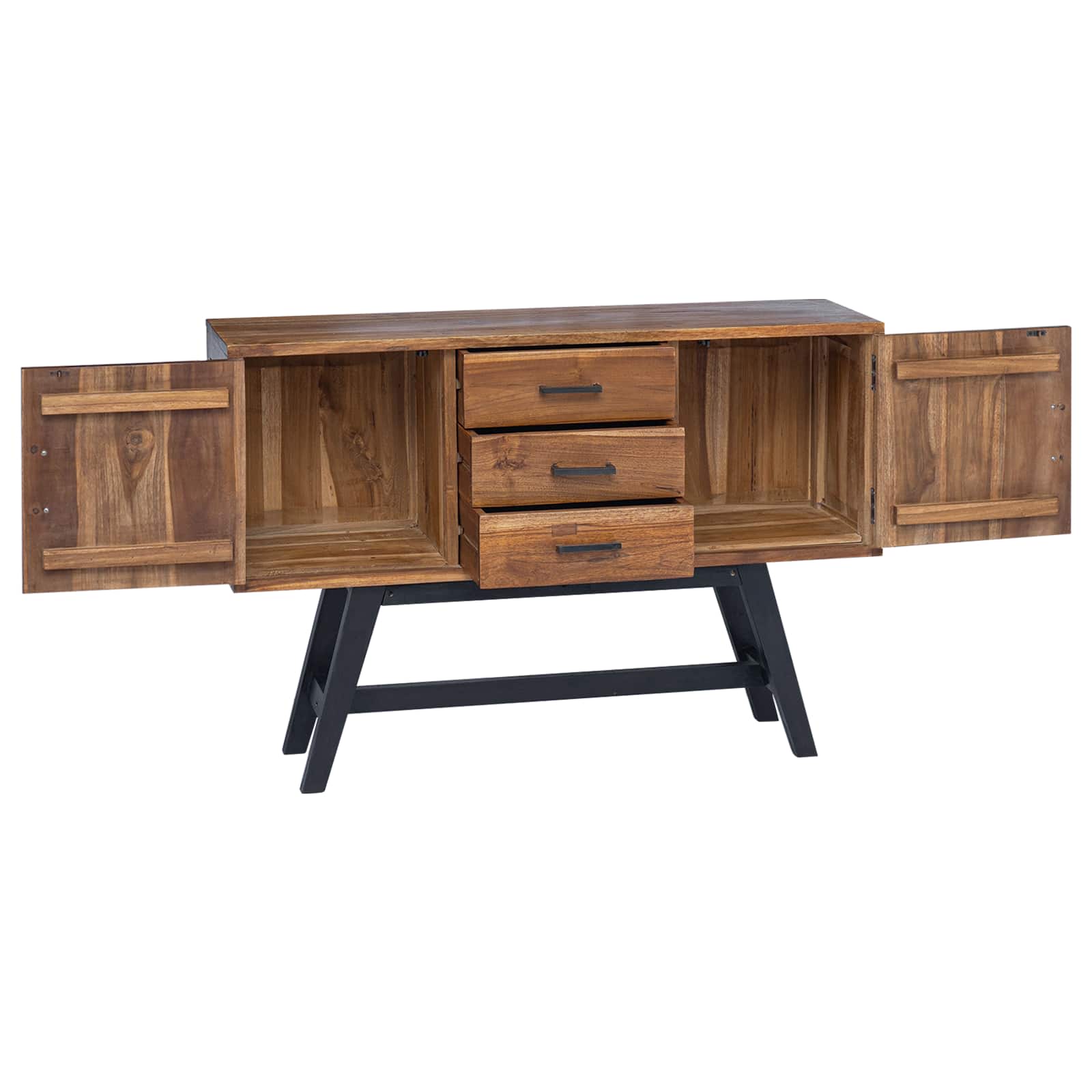 Meuble TV 110 x 30 x 75 cm Naturel Bois de teck massif