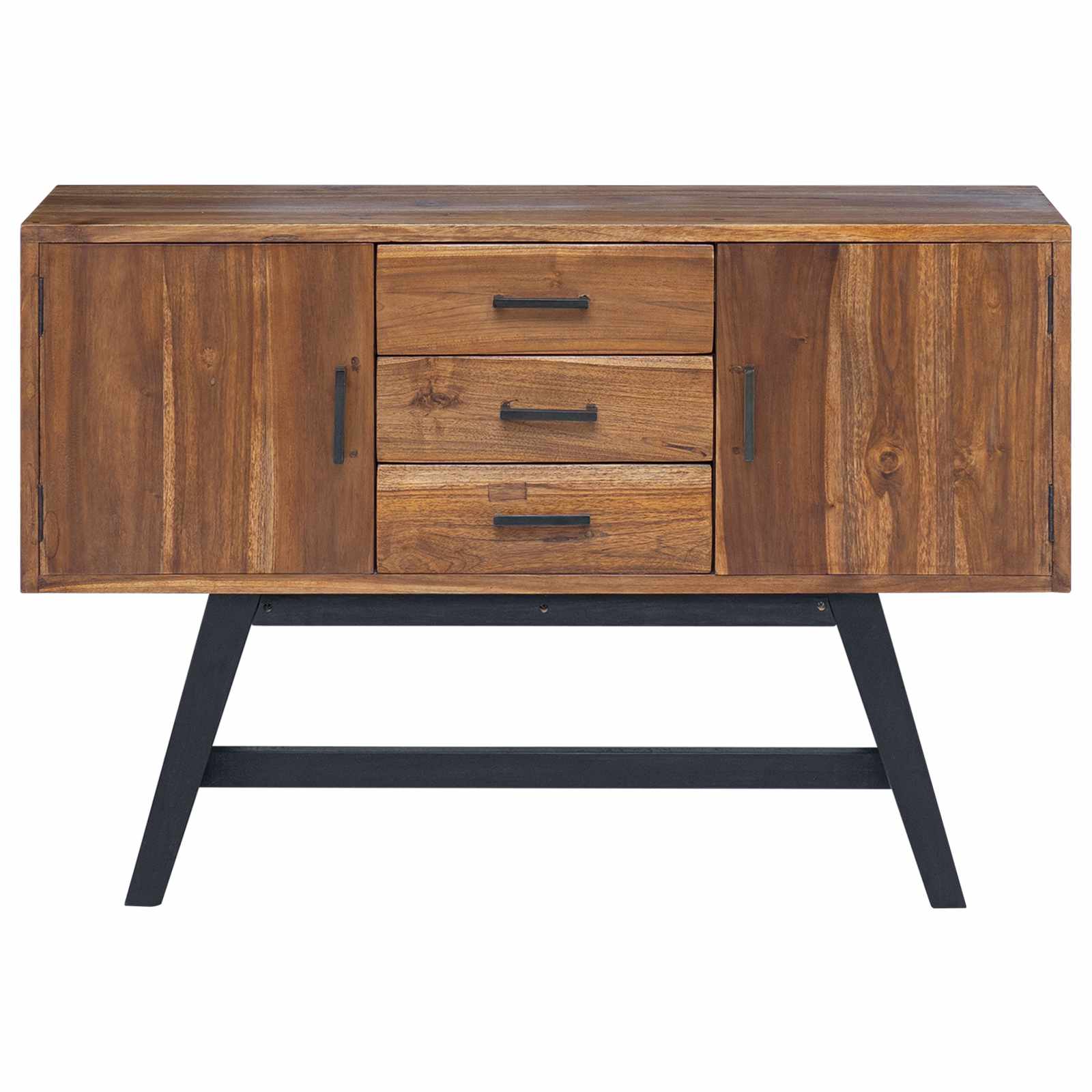 Meuble TV 110 x 30 x 75 cm Naturel Bois de teck massif