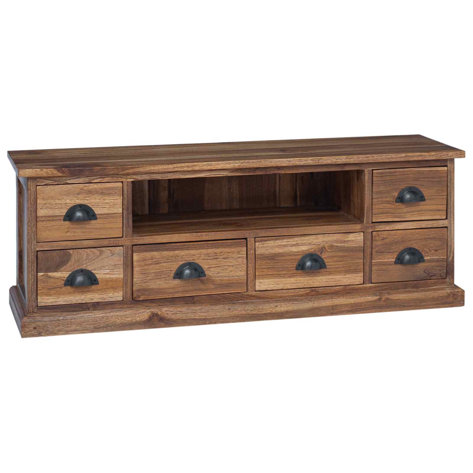 Meuble TV Naturel 110 x 30 x 40 cm Bois de teck massif - XIOS