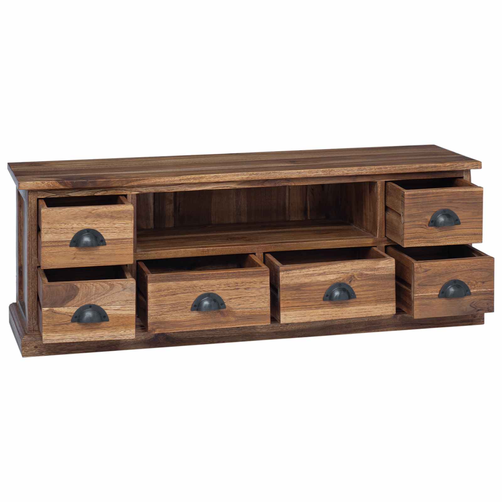 Meuble TV Naturel 110 x 30 x 40 cm Bois de teck massif - XIOS