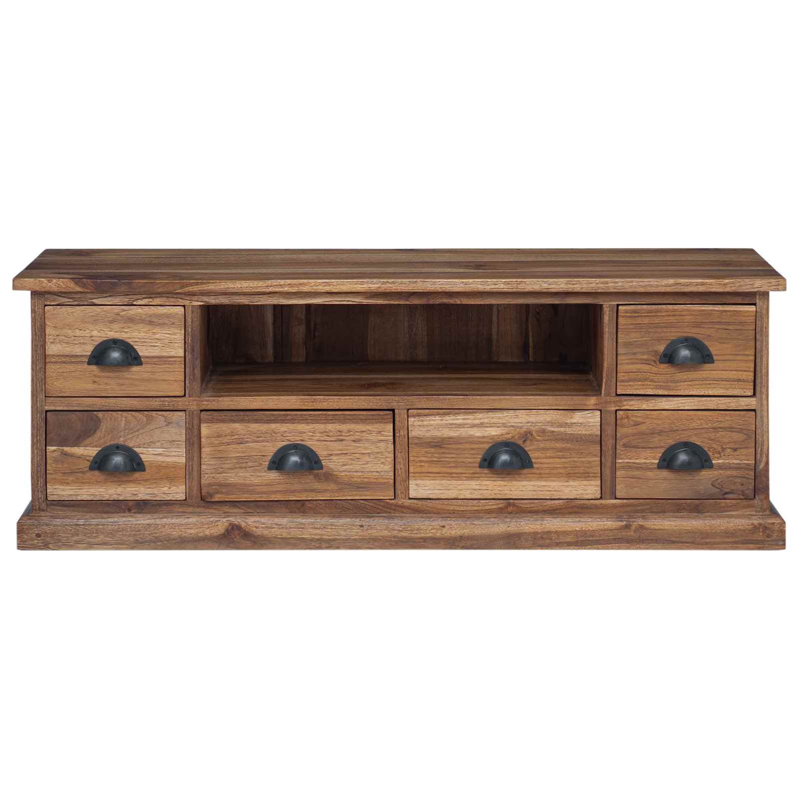 Meuble TV Naturel 110 x 30 x 40 cm Bois de teck massif - XIOS