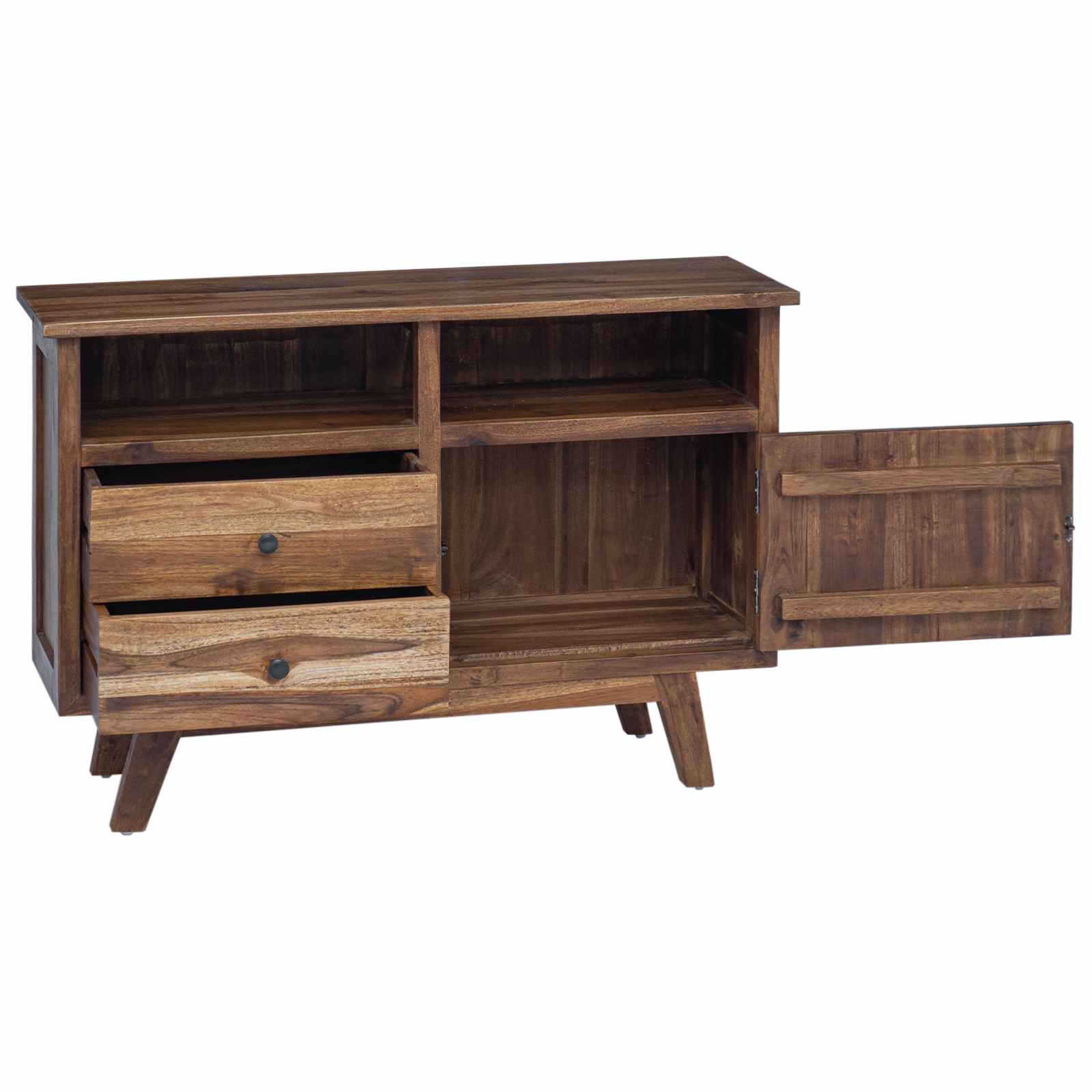 Buffet avec tiroir Naturel 100 x 30 x 68 cm Bois de teck massif - XIOS