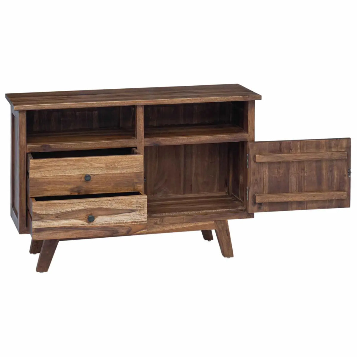 Buffet Naturel 100 x 30 x 68 cm Bois de teck massif - XIOS