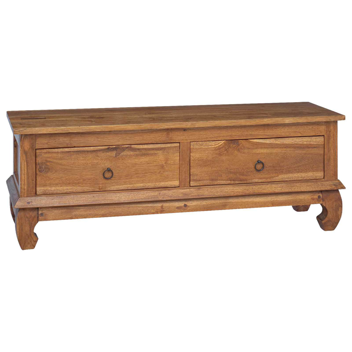 Meuble TV Naturel 110 x 35 x 40 cm Bois de teck massif