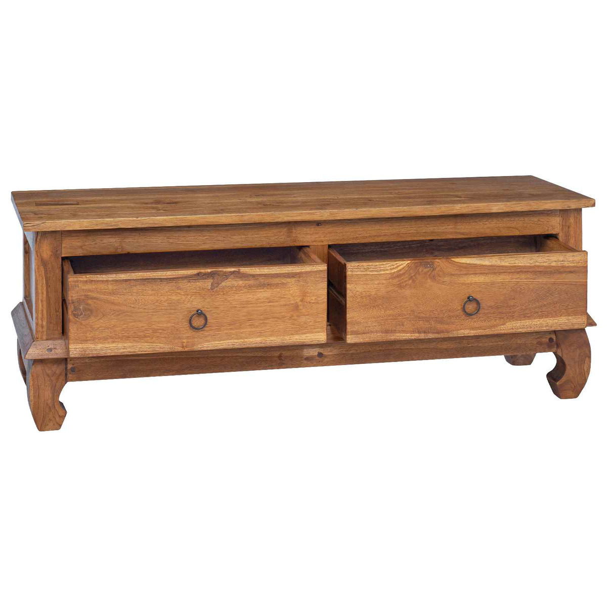 Meuble TV Naturel 110 x 35 x 40 cm Bois de teck massif