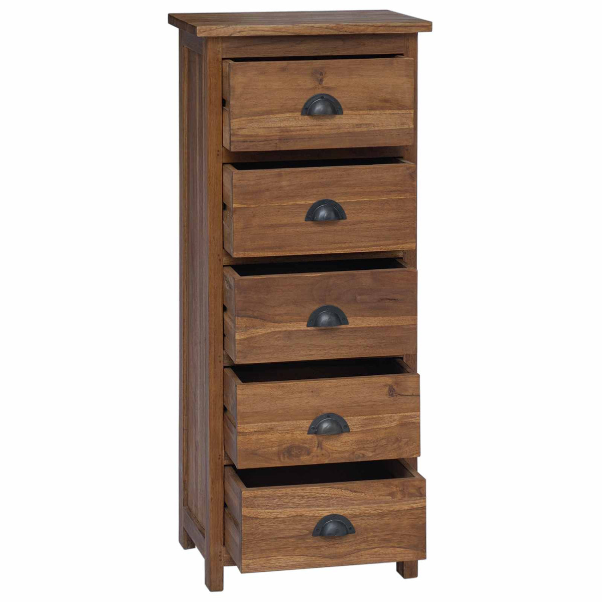 Commode Naturel 45 x 35 x 110 cm Bois de teck massif
