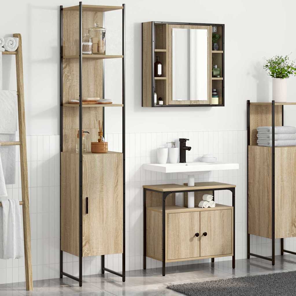 Ensemble de mobilier de salle de bain 3 pc Chêne Sonoma
