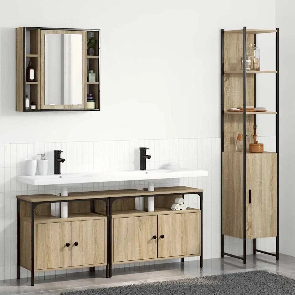 Ensemble de mobilier de salle de bain 4 pc Chêne Sonoma - XIOS