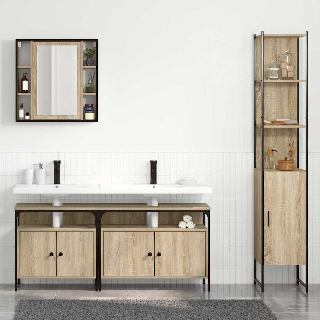 Ensemble de mobilier de salle de bain 4 pc Chêne Sonoma