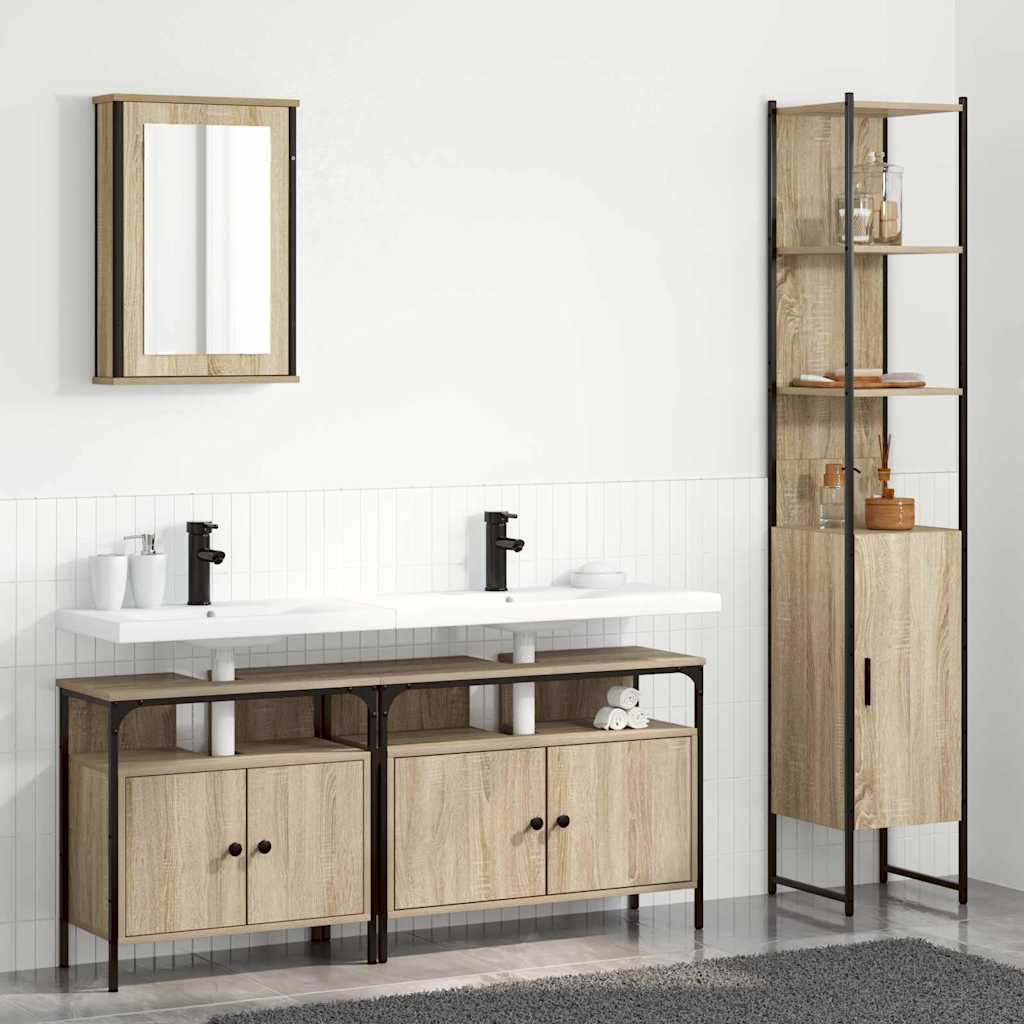 Ensemble de mobilier de salle de bain 4 pc Chêne Sonoma