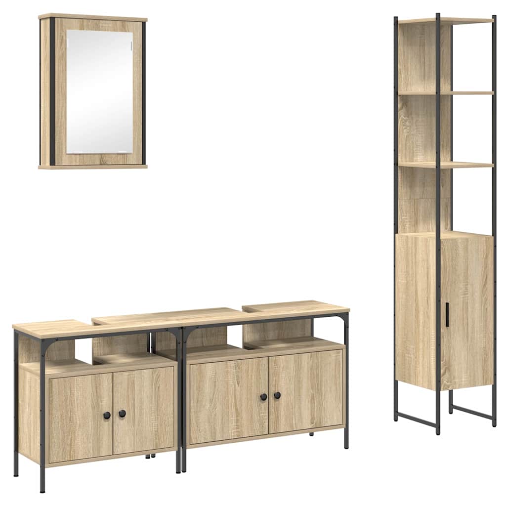 Ensemble de mobilier de salle de bain 4 pc Chêne Sonoma
