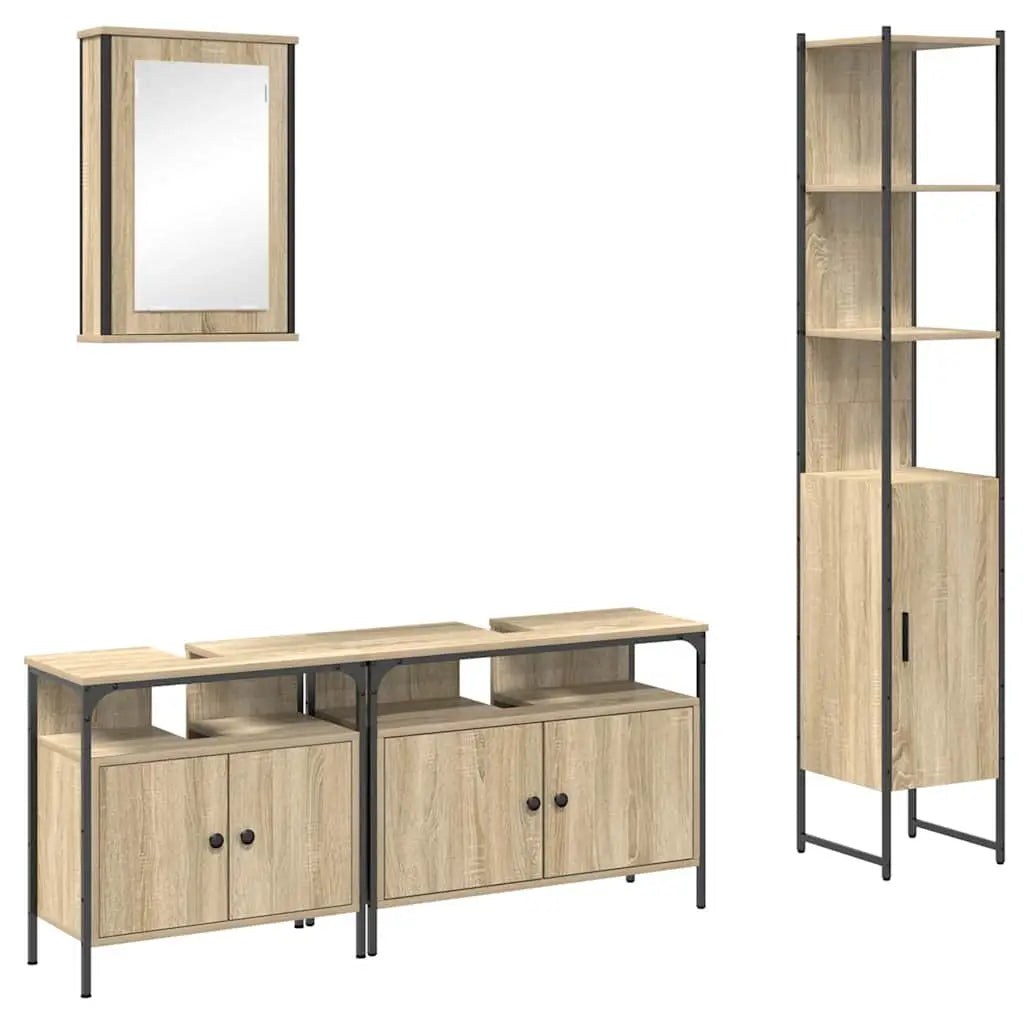 Ensemble de mobilier de salle de bain 4 pc Chêne Sonoma - XIOS