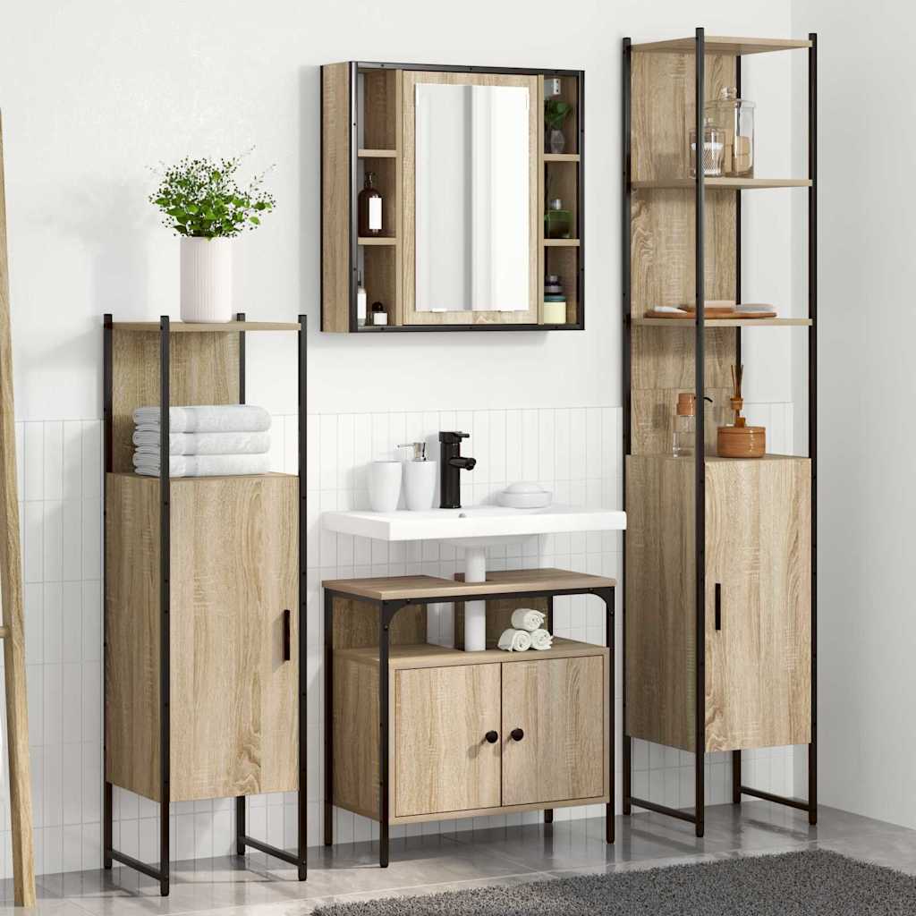 Ensemble de mobilier de salle de bain 4 pc Chêne Sonoma