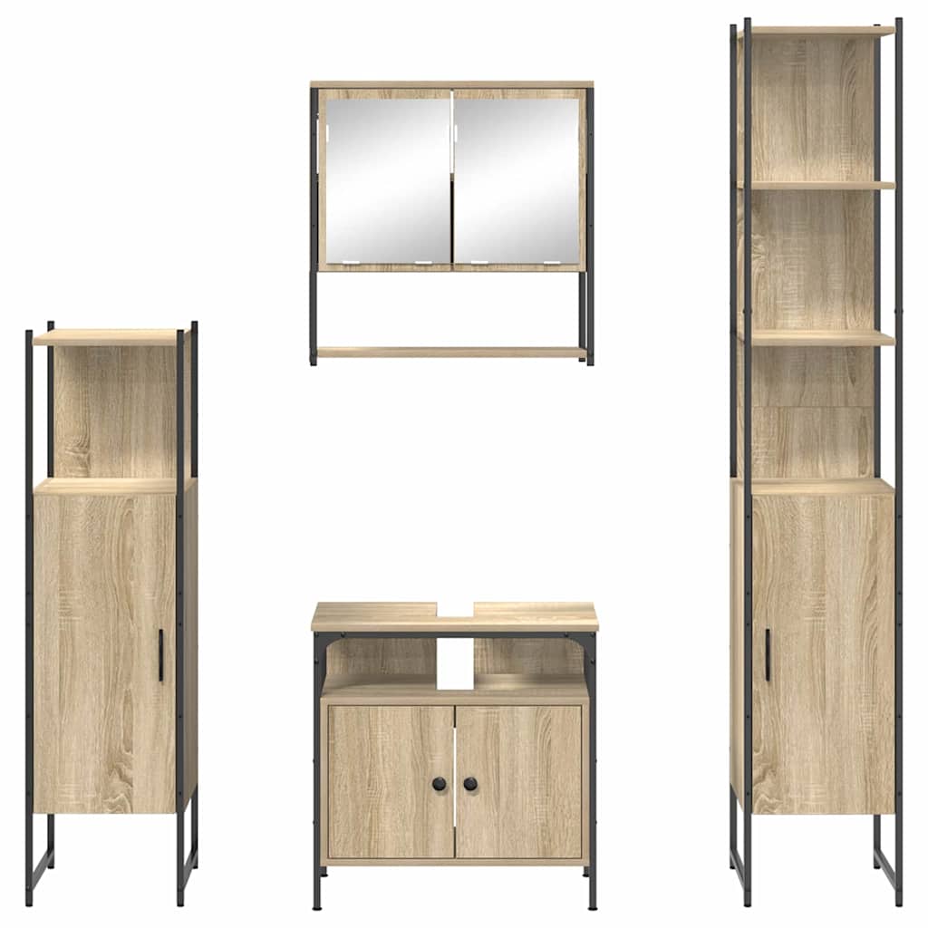 Ensemble de mobilier de salle de bain 4 pc Chêne Sonoma