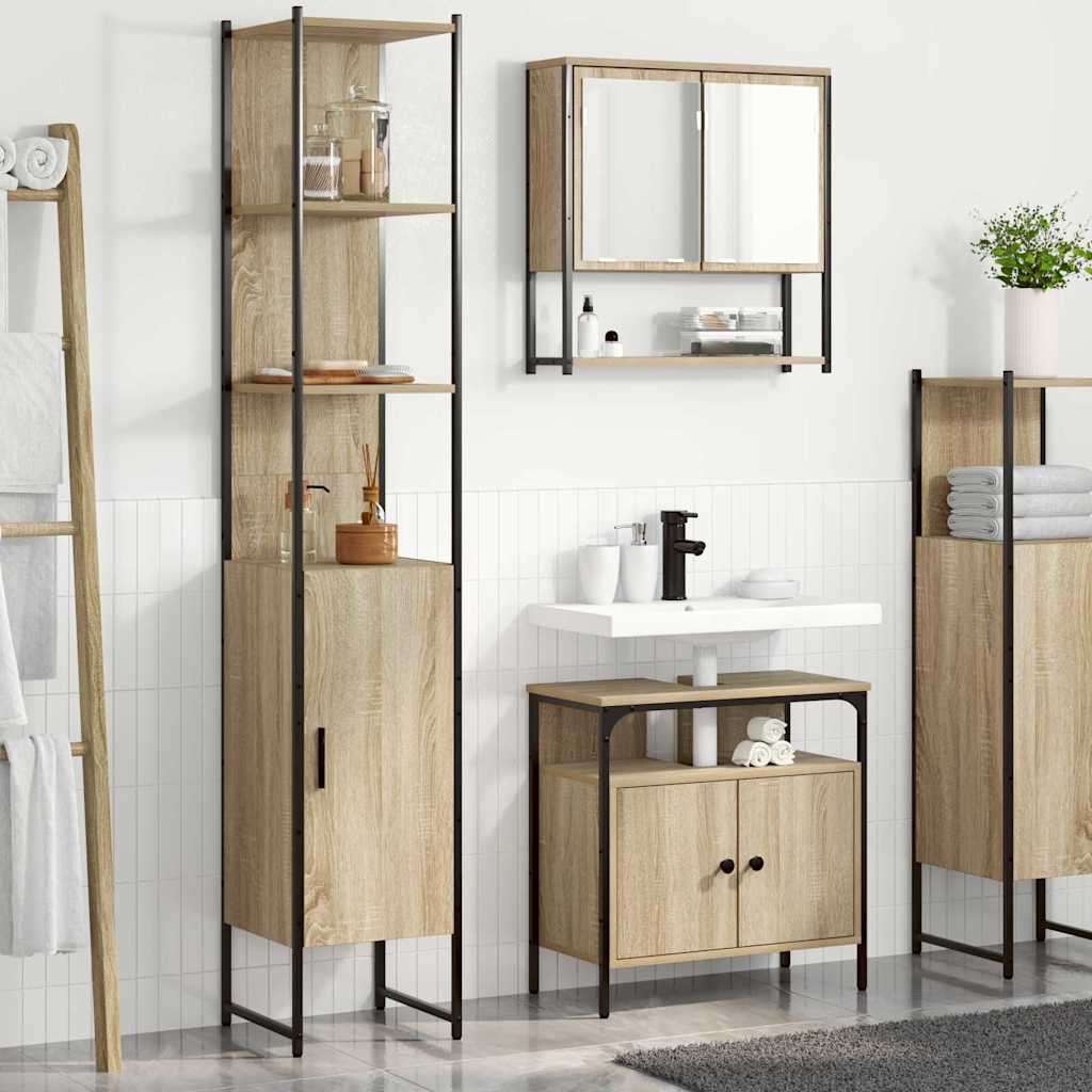 Ensemble de mobilier de salle de bain 3 pc Chêne Sonoma