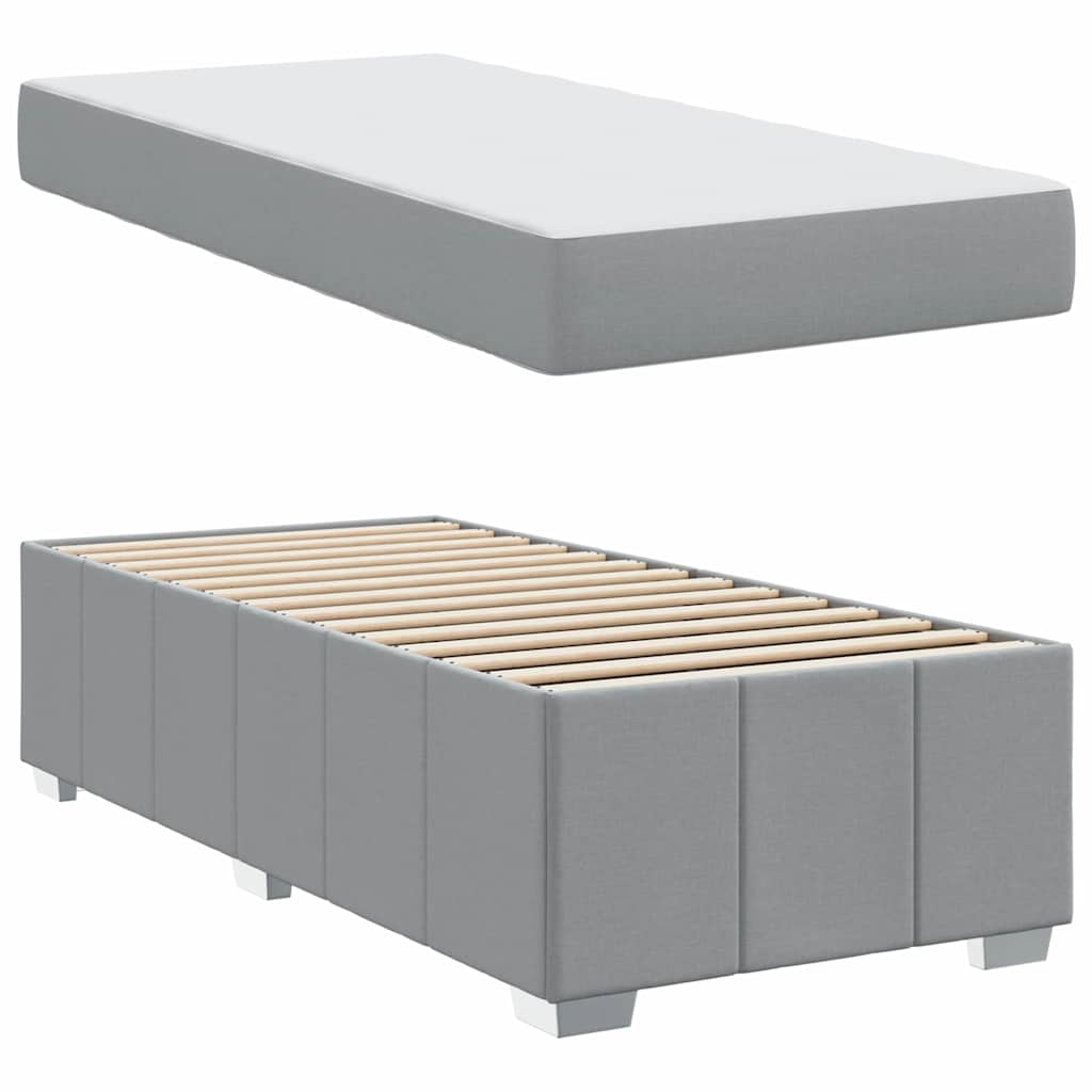 Cadre de lit avec matelas Gris clair 80 x 200 cm tissu - XIOS