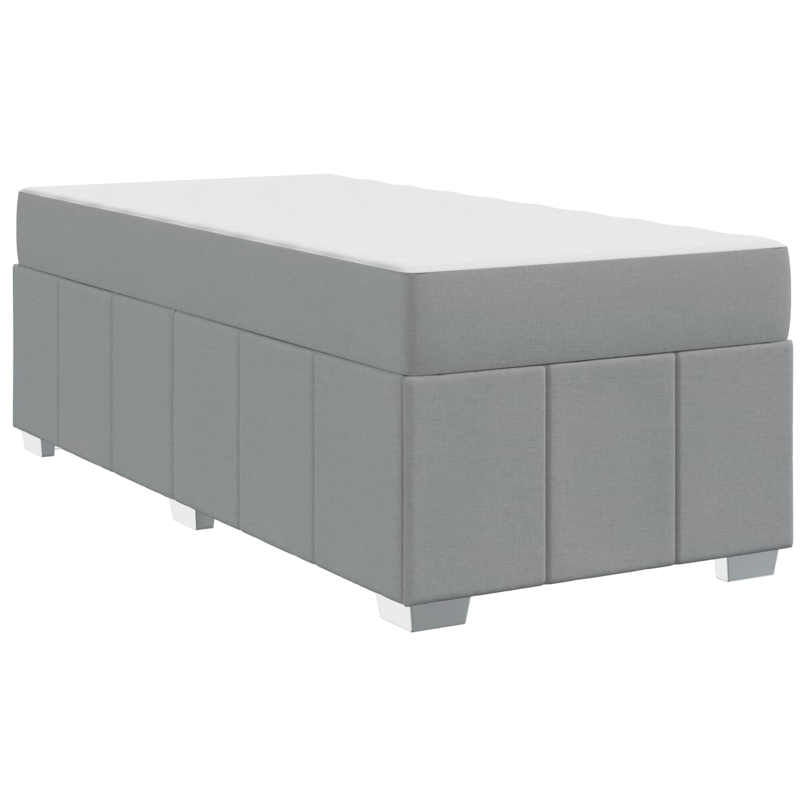 Cadre de lit avec matelas Gris clair 80 x 200 cm tissu - XIOS