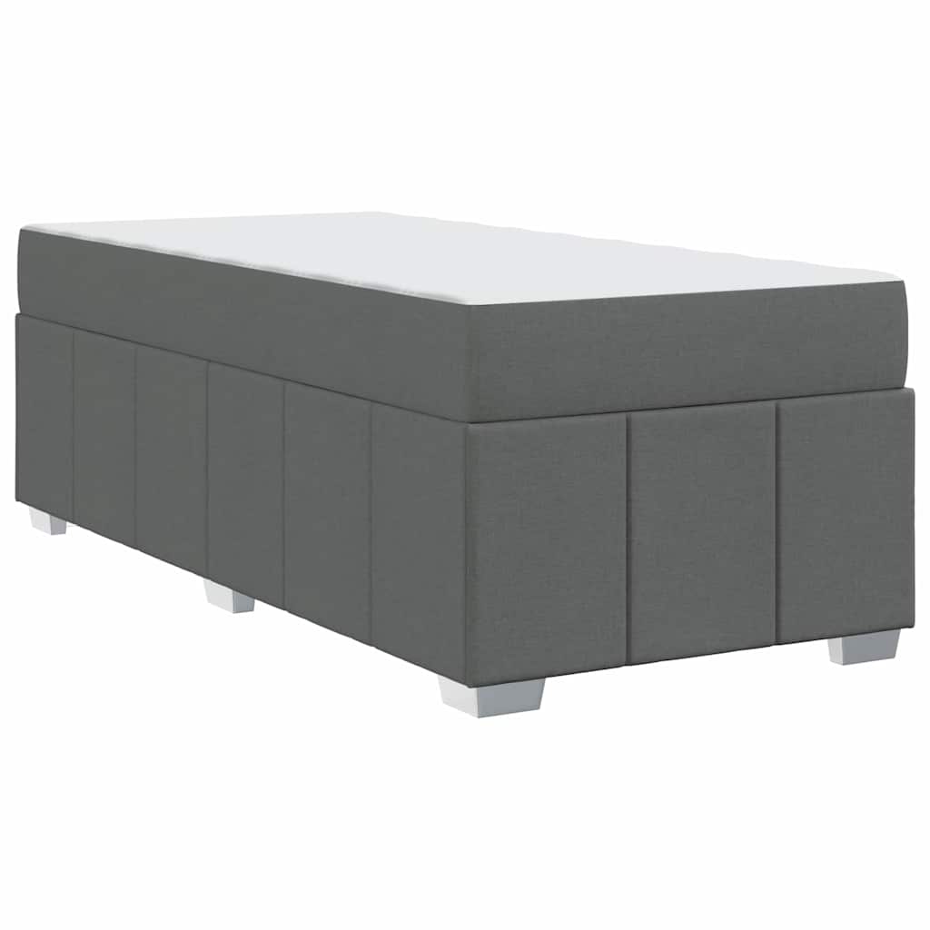 Cadre de lit avec matelas Gris foncé 80 x 200 cm tissu - XIOS