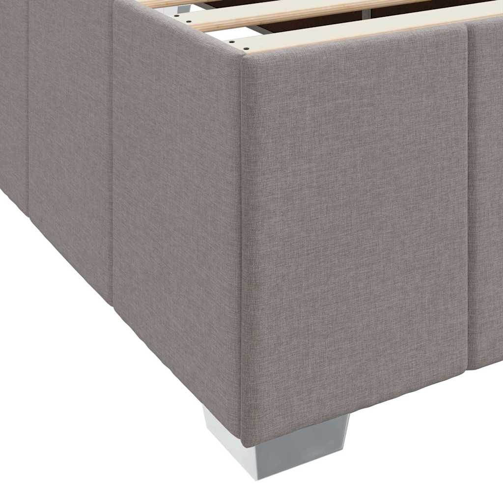 Cadre de lit avec matelas Taupe 80 x 200 cm tissu - XIOS