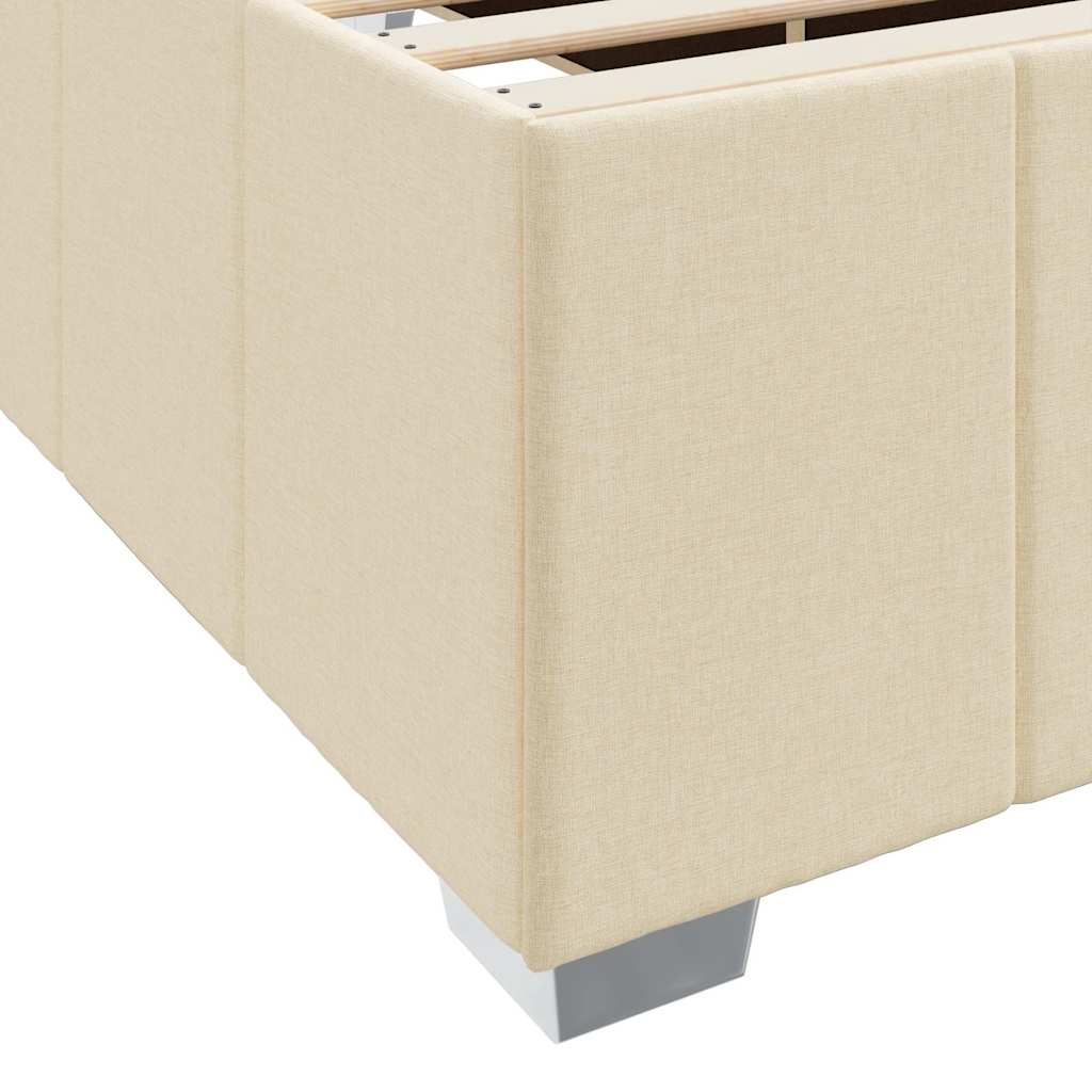 Cadre de lit avec matelas Crème 80 x 200 cm tissu - XIOS