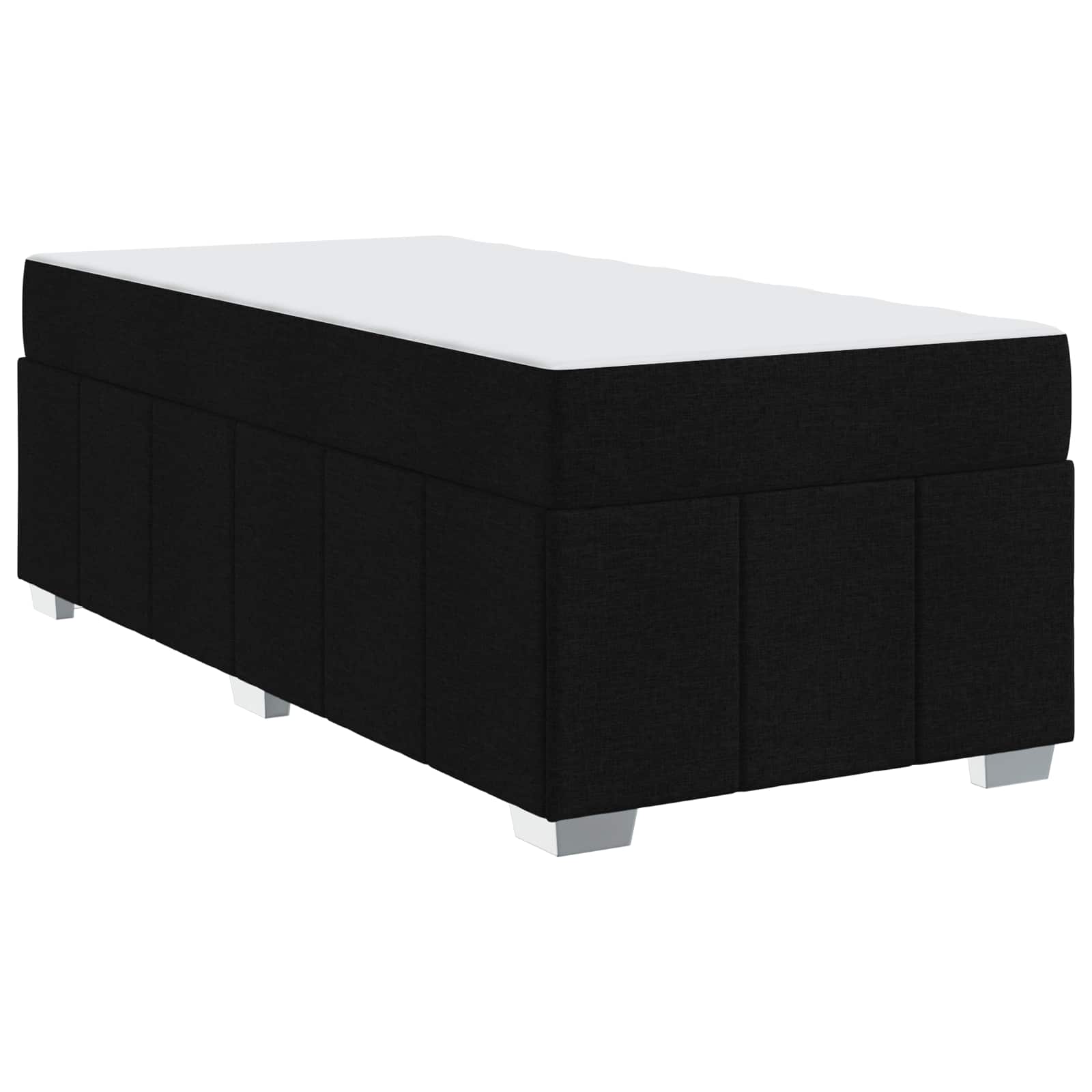 Cadre de lit avec matelas Noir 90 x 190 cm tissu - XIOS