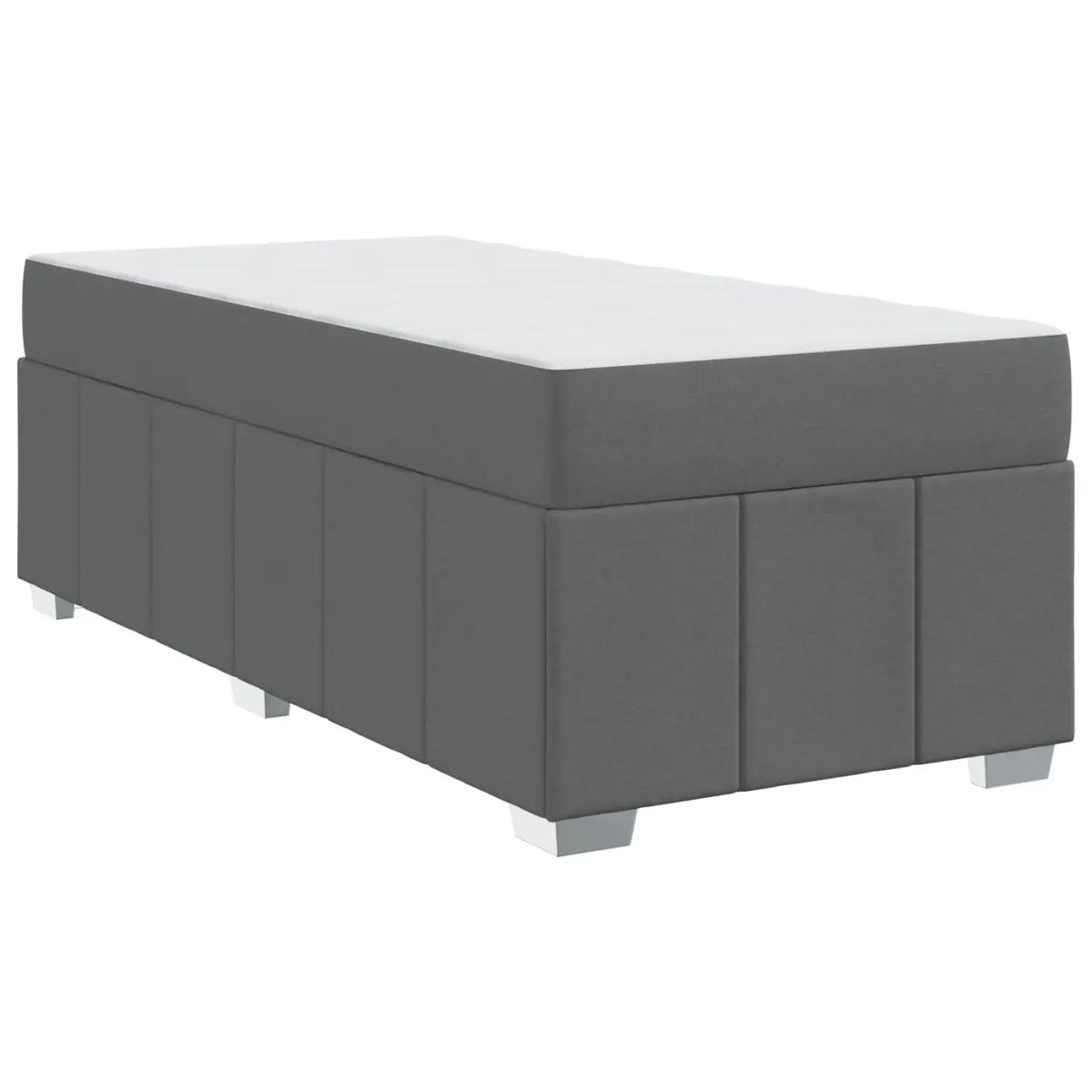 Cadre de lit avec matelas Gris foncé 90 x 200 cm tissu - XIOS