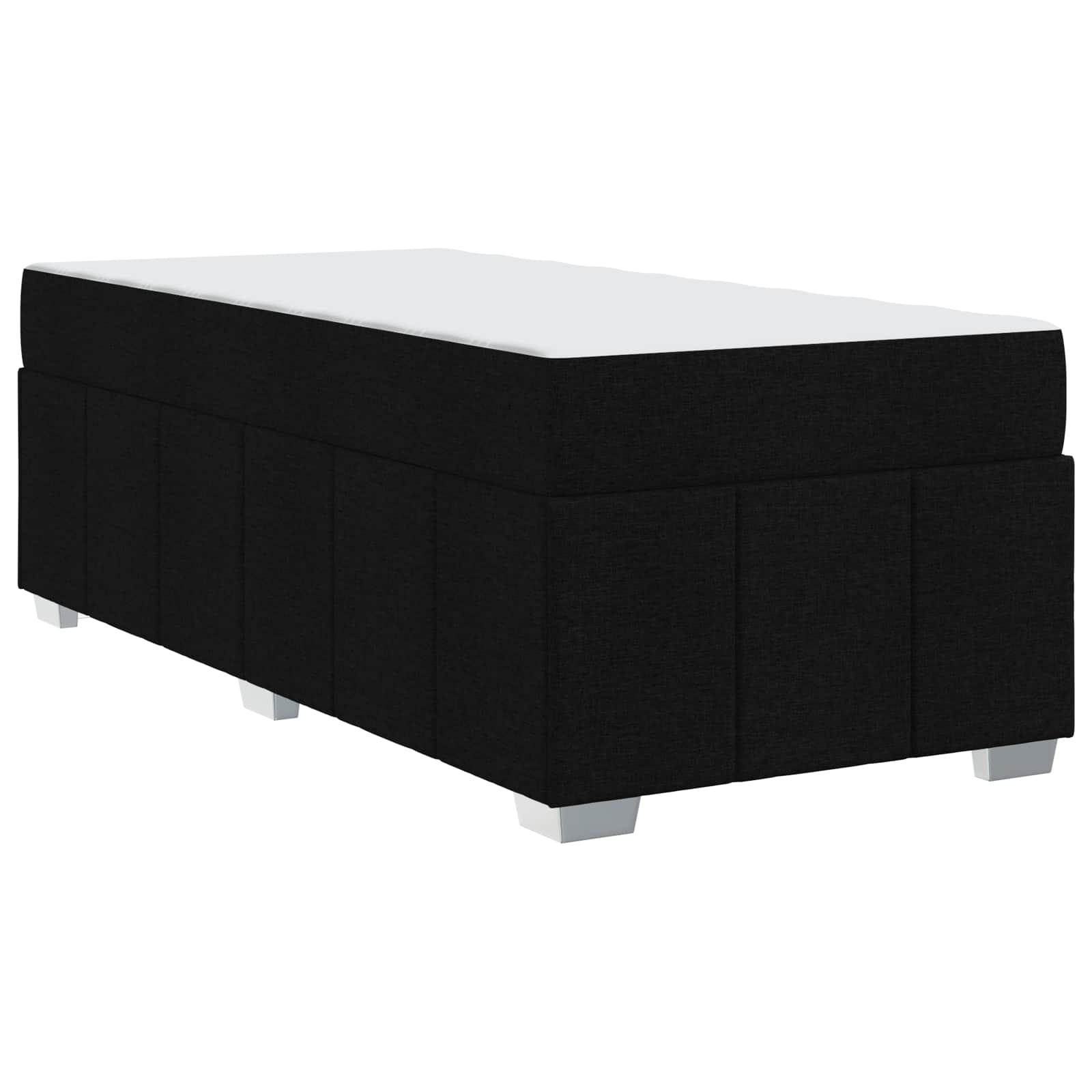 Cadre de lit avec matelas Noir 90 x 200 cm tissu - XIOS
