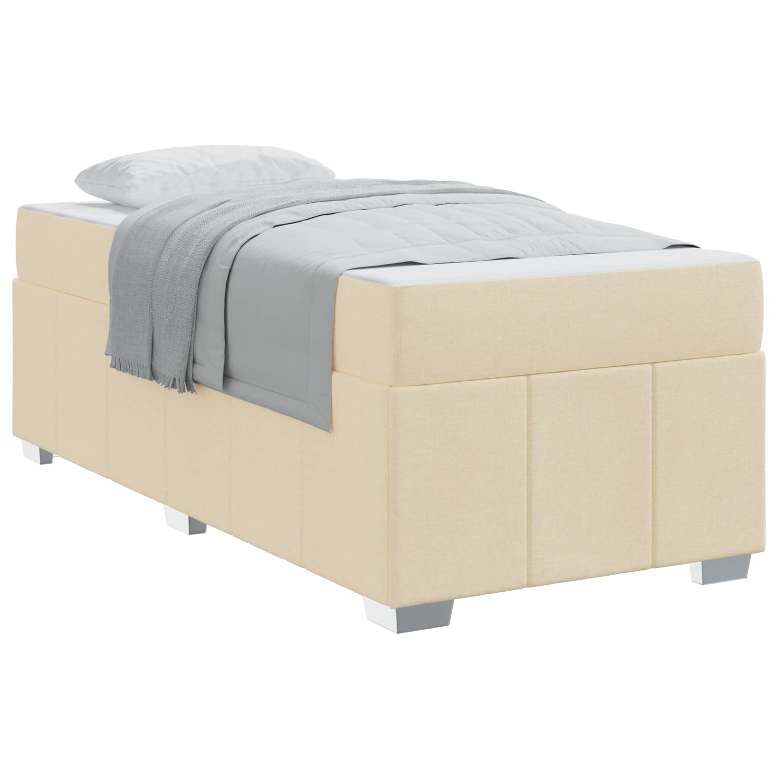 Cadre de lit avec matelas Crème 90 x 200 cm tissu - XIOS