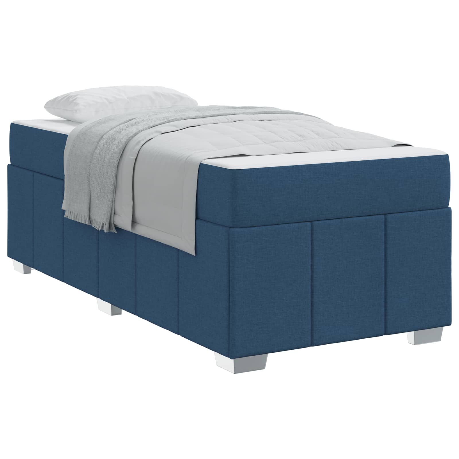 Cadre de lit avec matelas Bleu 90 x 200 cm tissu - XIOS