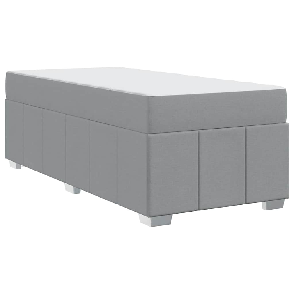 Cadre de lit avec matelas Gris clair 100 x 200 cm tissu - XIOS