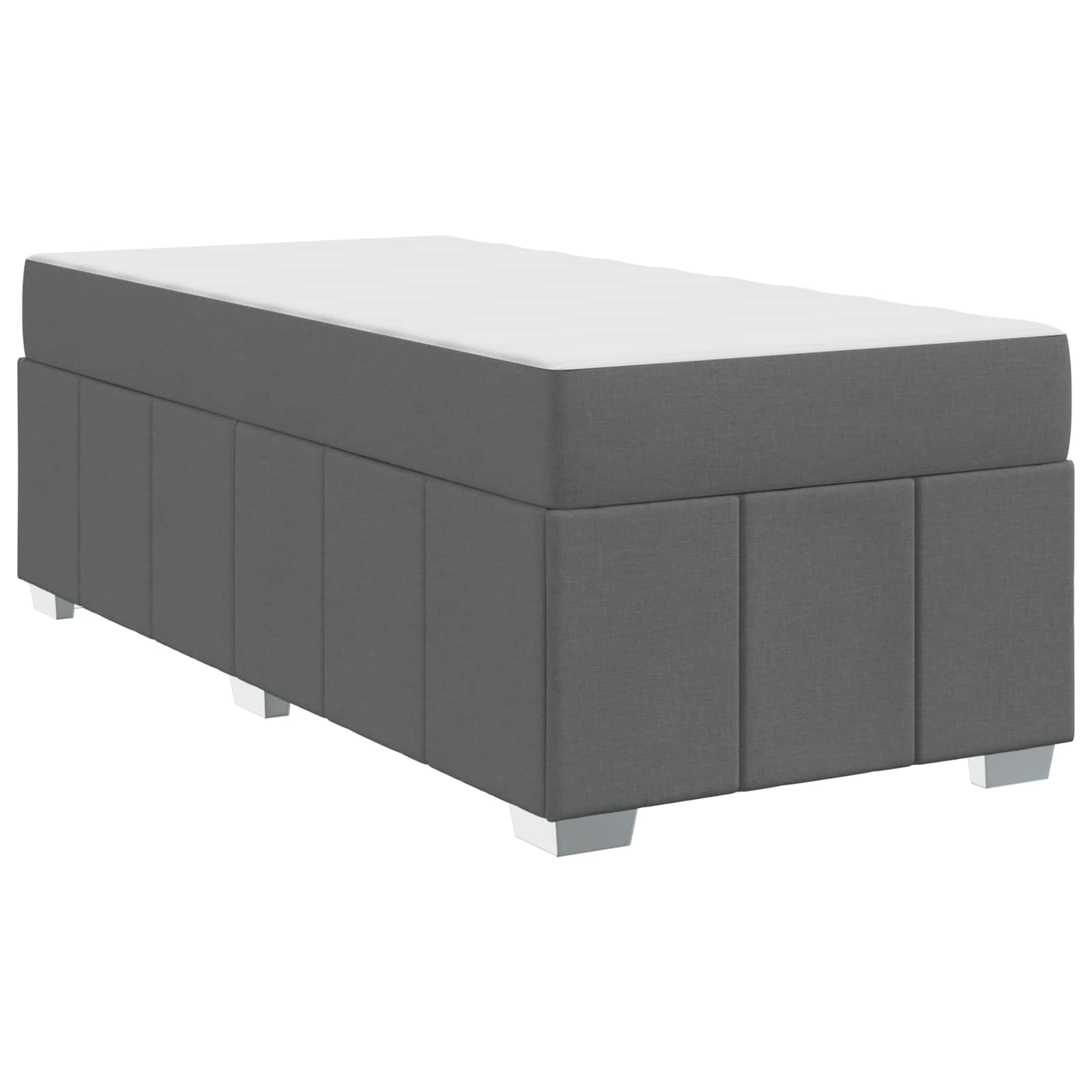 Cadre de lit avec matelas Gris foncé 100 x 200 cm tissu - XIOS