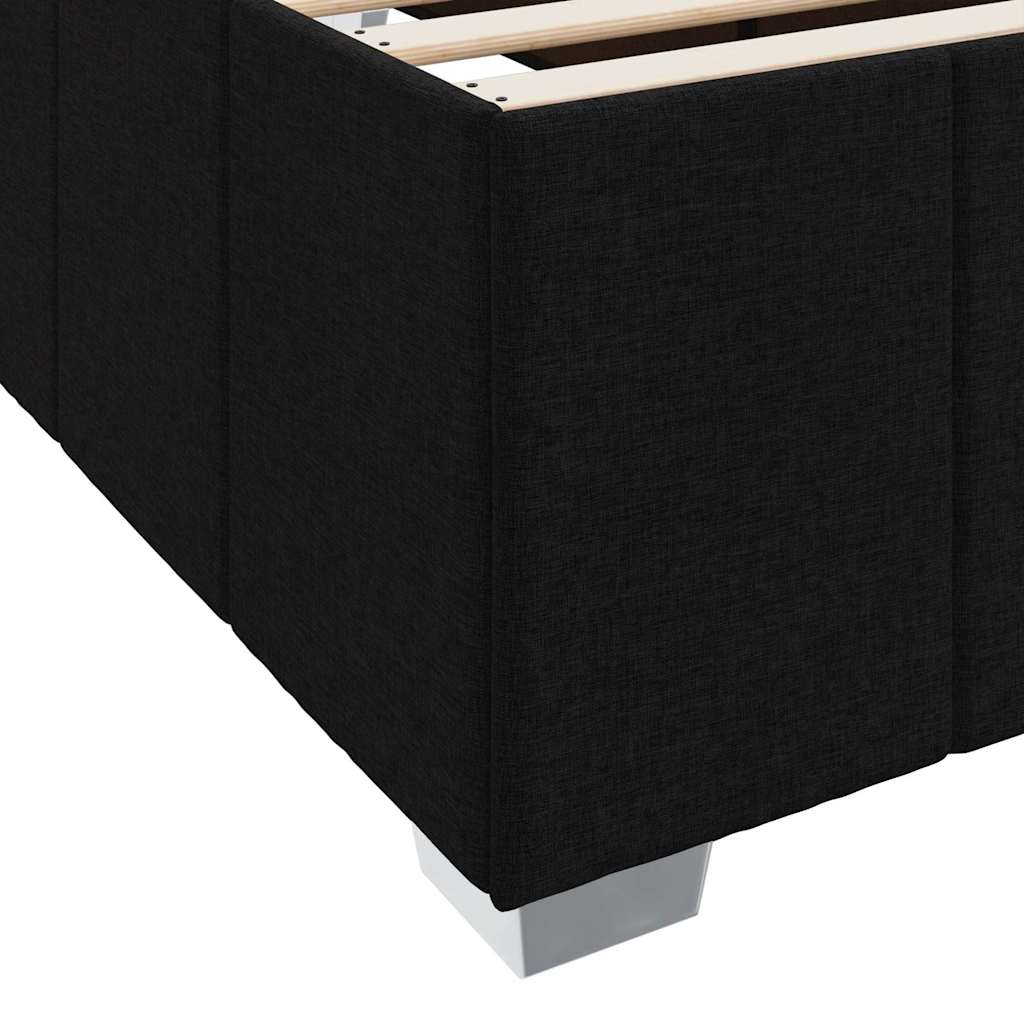Cadre de lit avec matelas Noir 100 x 200 cm tissu