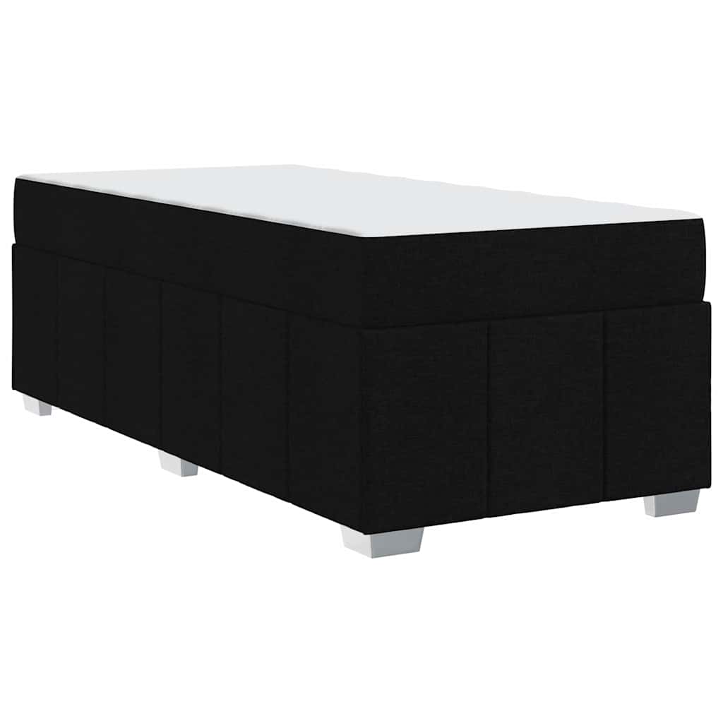 Cadre de lit avec matelas Noir 100 x 200 cm tissu