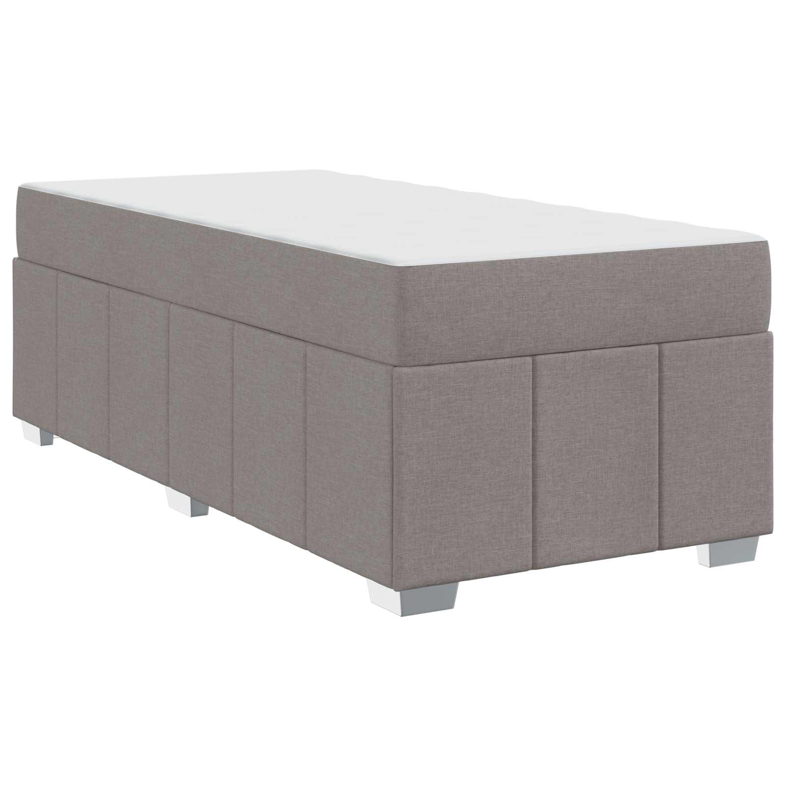 Cadre de lit avec matelas Taupe 100 x 200 cm tissu - XIOS